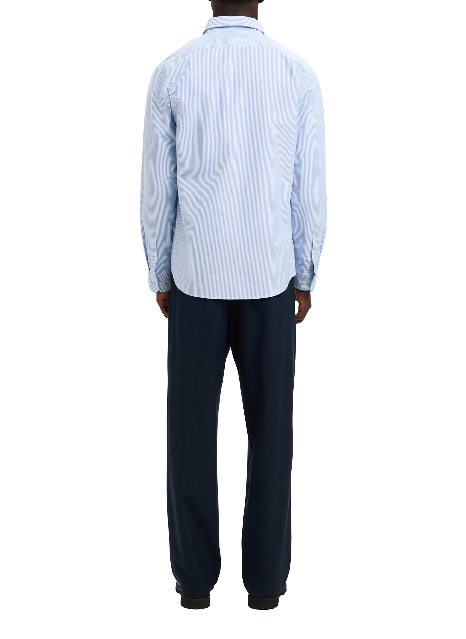 Striped cotton shirt SELECTED Blue