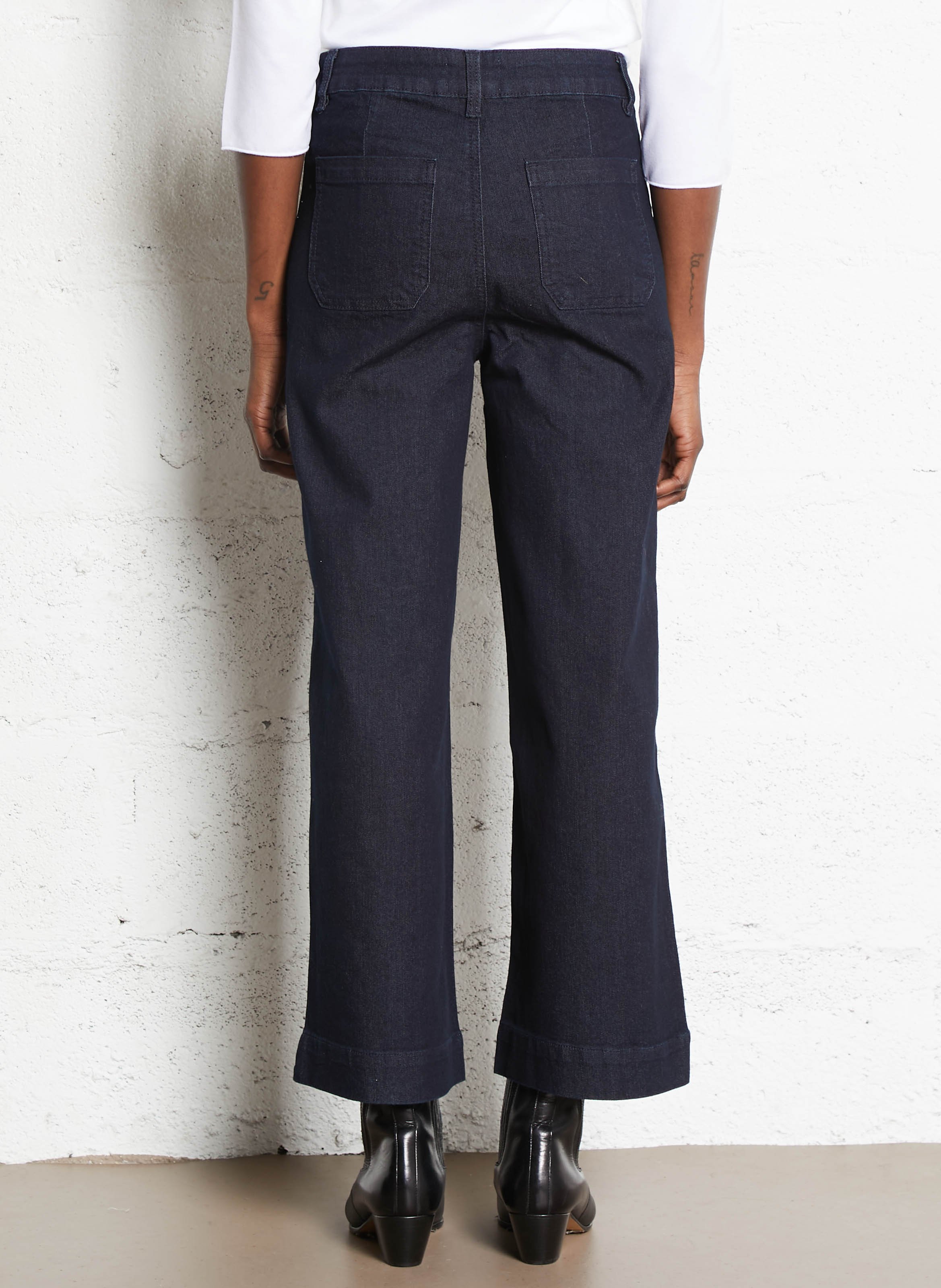 Jean cropped en coton mélangé mae MAISON 123 Bleu