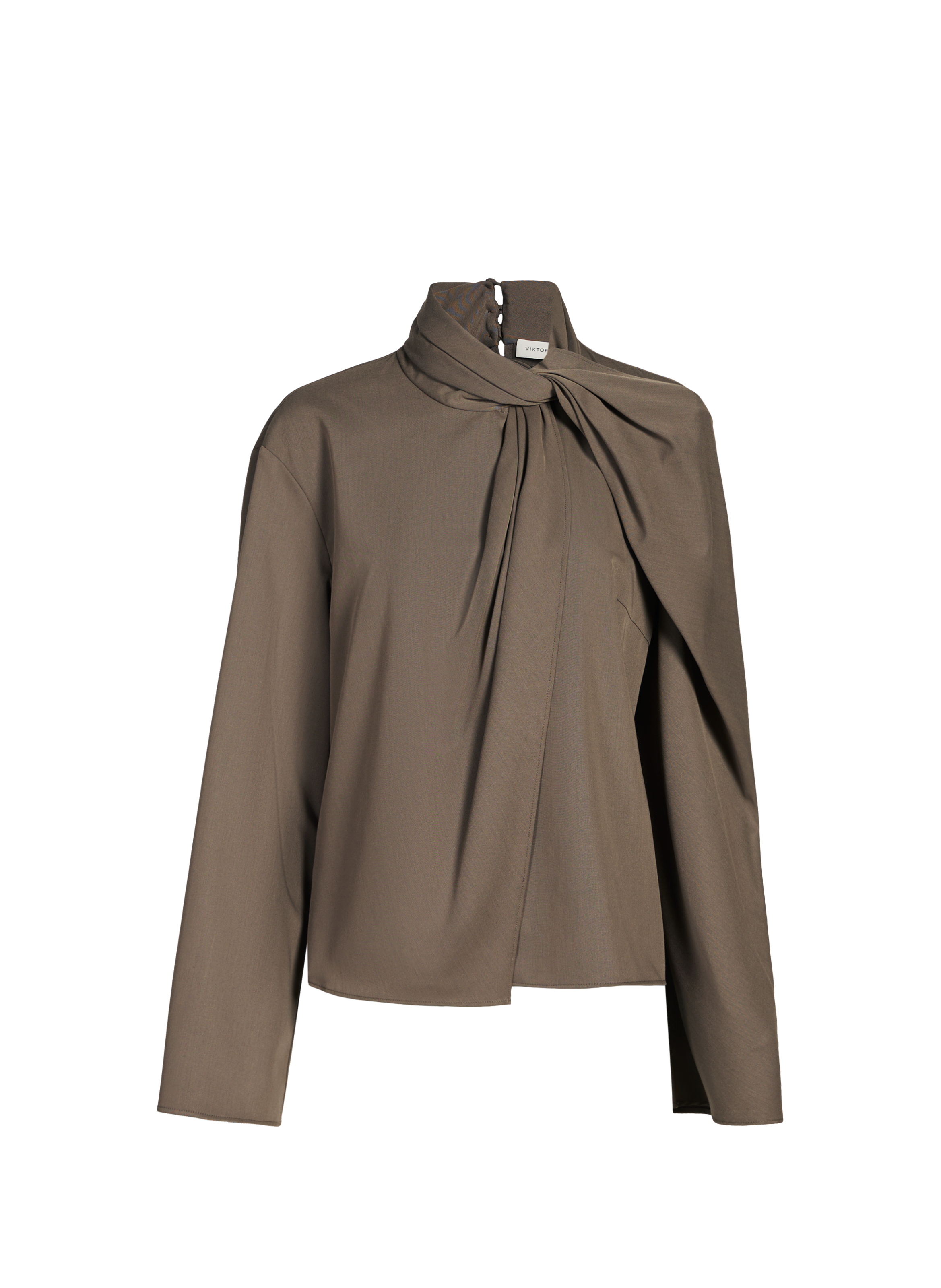 T-shirt asymétrique à manches longues VIKTORIA CHAN Beige