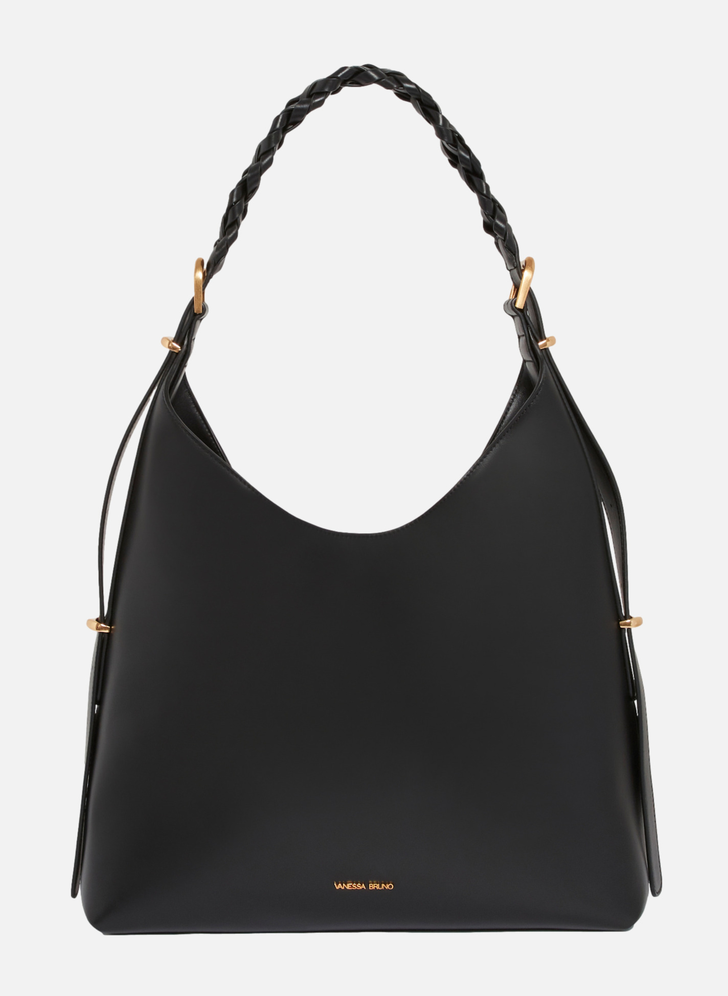 Sac Hobo Jess en cuir lisse Noir VANESSA BRUNO