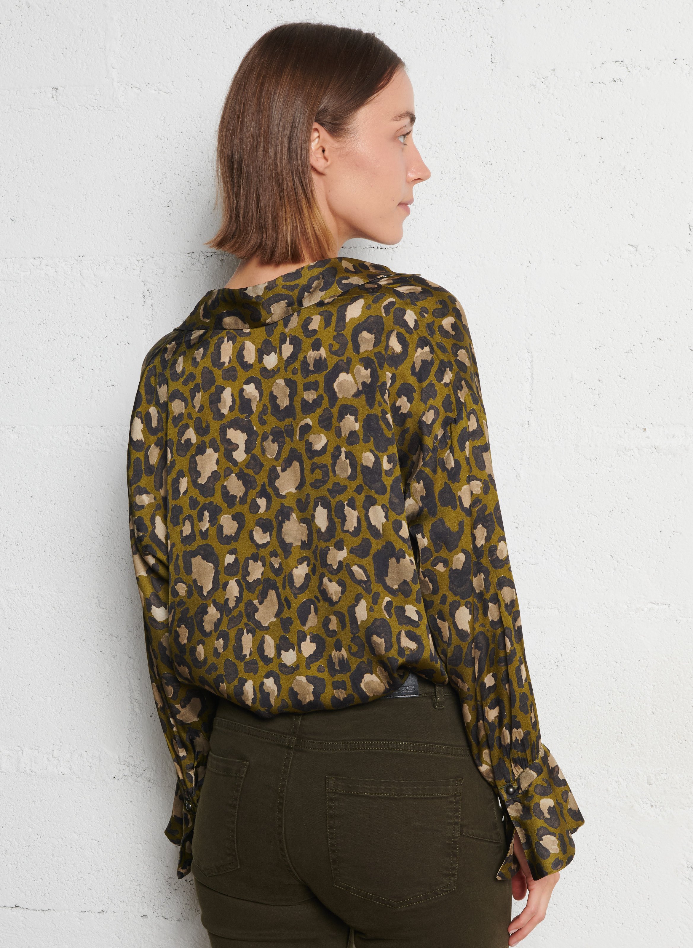 Chemise col classique IKKS Kaki