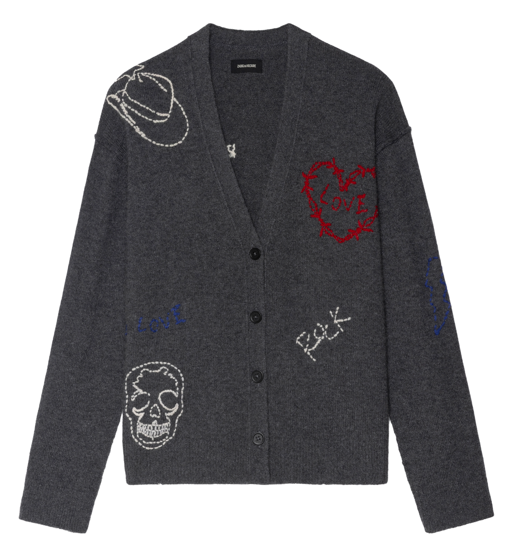 Gilet col v en cachemire mirkaz ZADIG&VOLTAIRE Gris