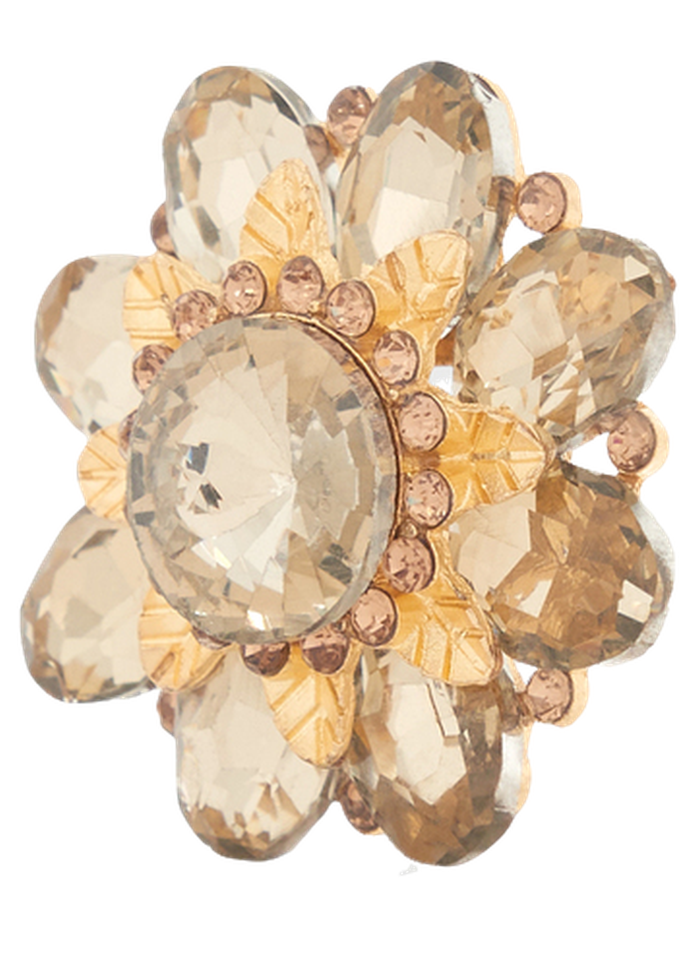 Broche en pierres et strass - flora GERARD DAREL Doré