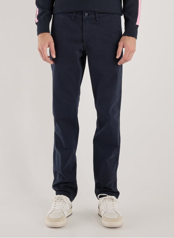 Pantalon droit uni en coton mélangé | Bleu by EDEN PARK Pantalon droit uni en coton mélangé Bleu
