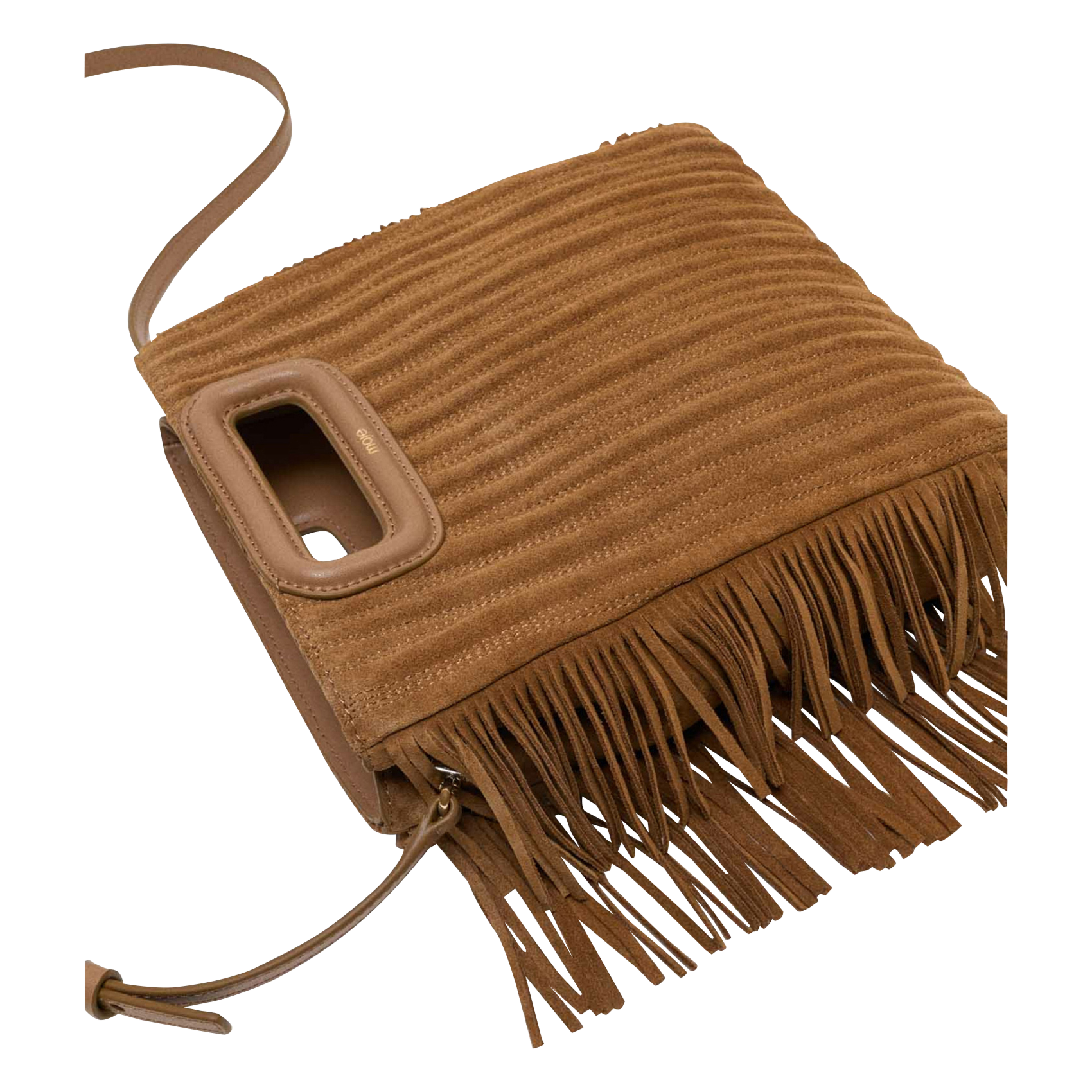 Sac bandoulière en cuir m MAJE Marron