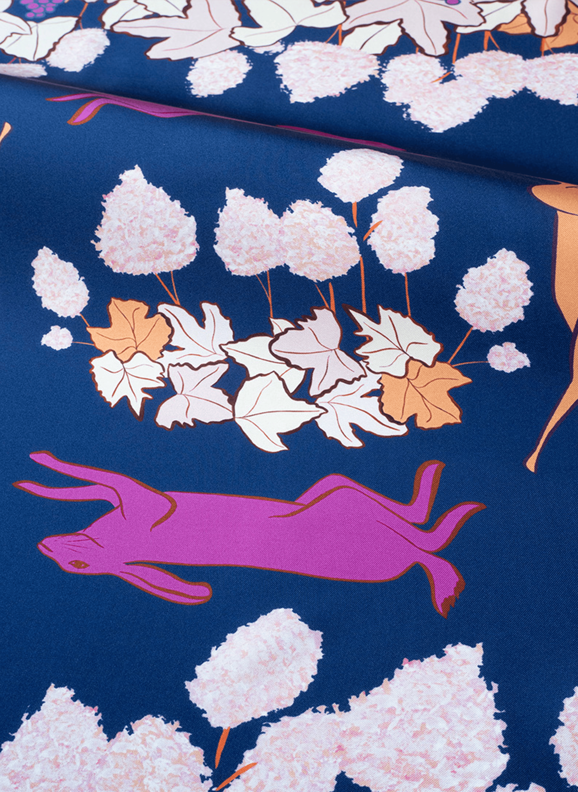 Rue des Saules raconte denim - Carré 45 imprimé en soie PETITJEAN PARIS Multicolore