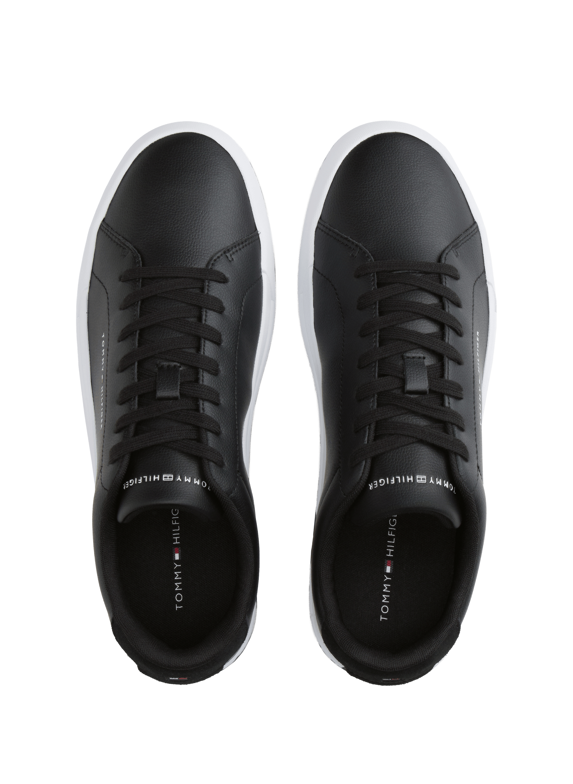 Low-top sneakers in smooth leather TOMMY HILFIGER Black