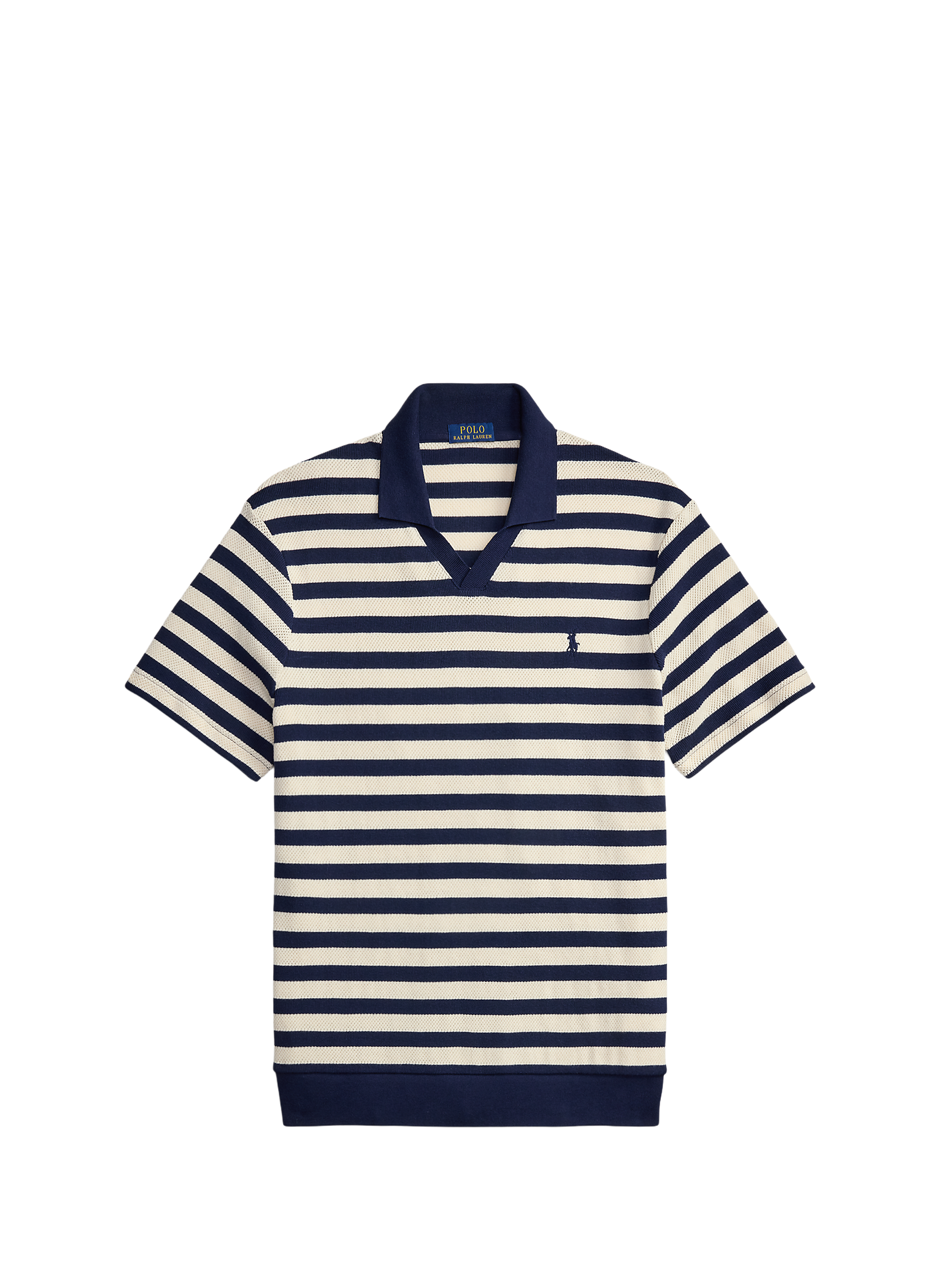 Short-sleeved striped cotton polo POLO RALPH LAUREN Blue