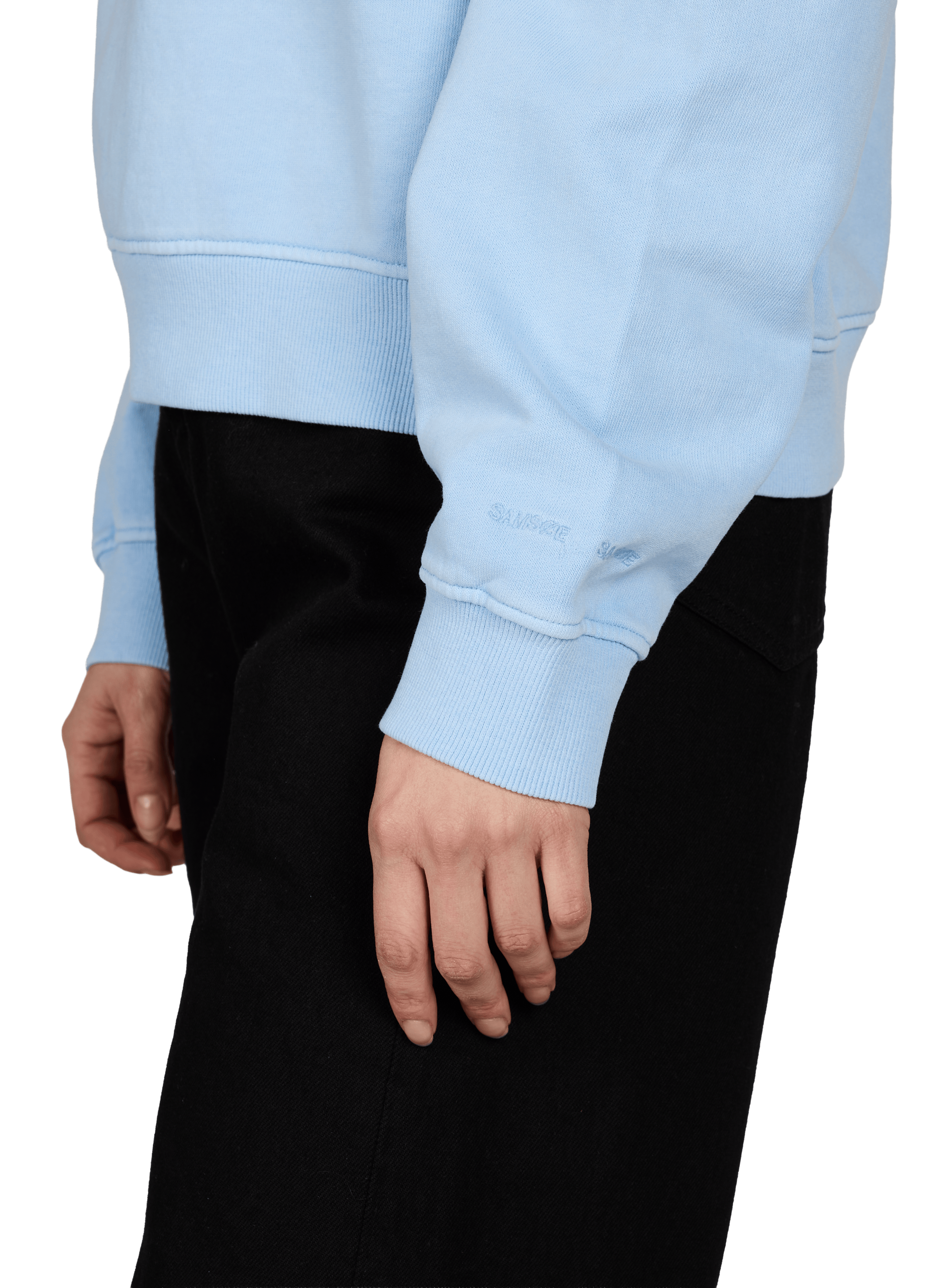 Oversized round neck cotton sweatshirt SAMSOE SAMSOE Blue