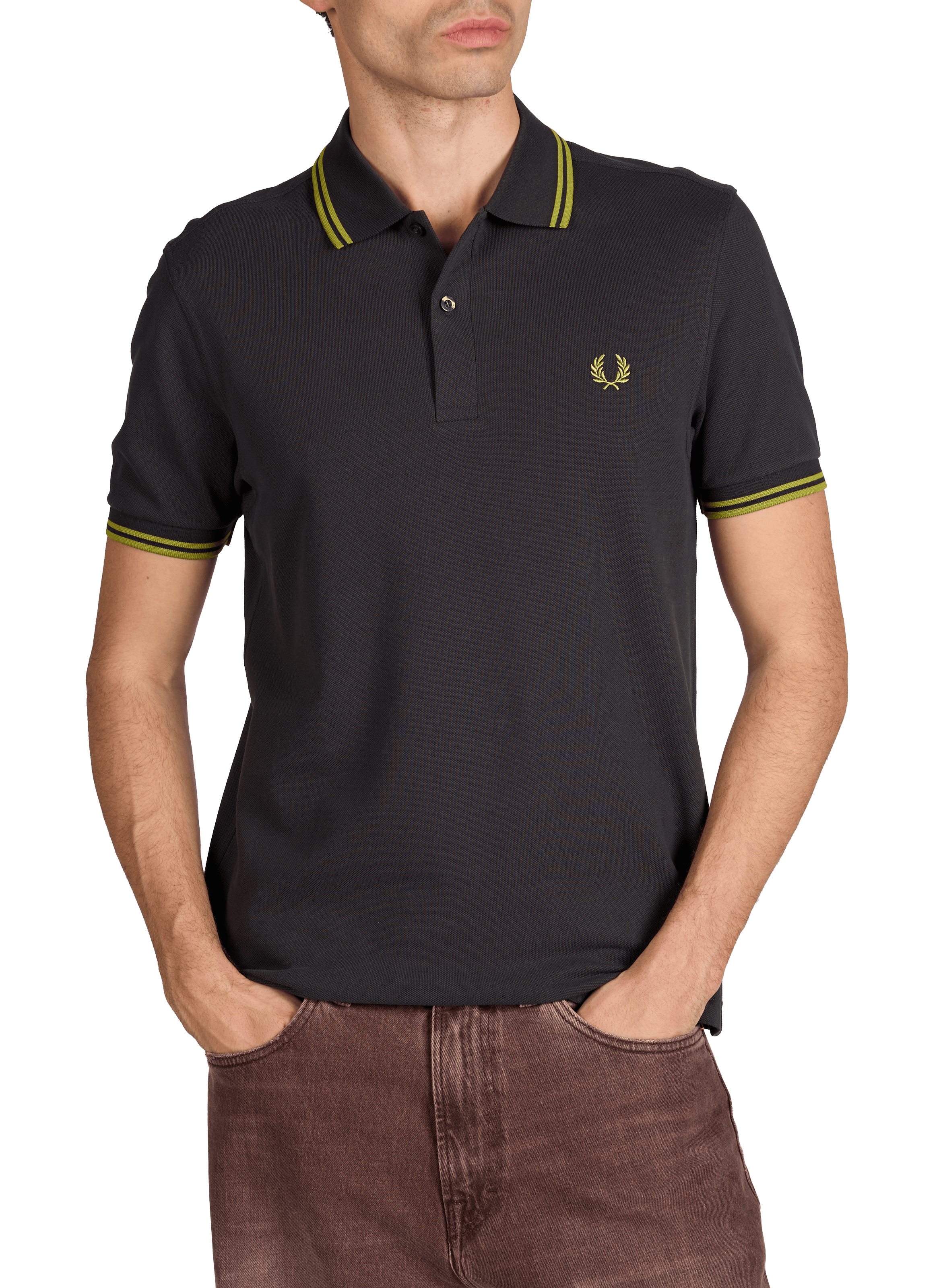 Polo à manches courtes en coton FRED PERRY Bleu