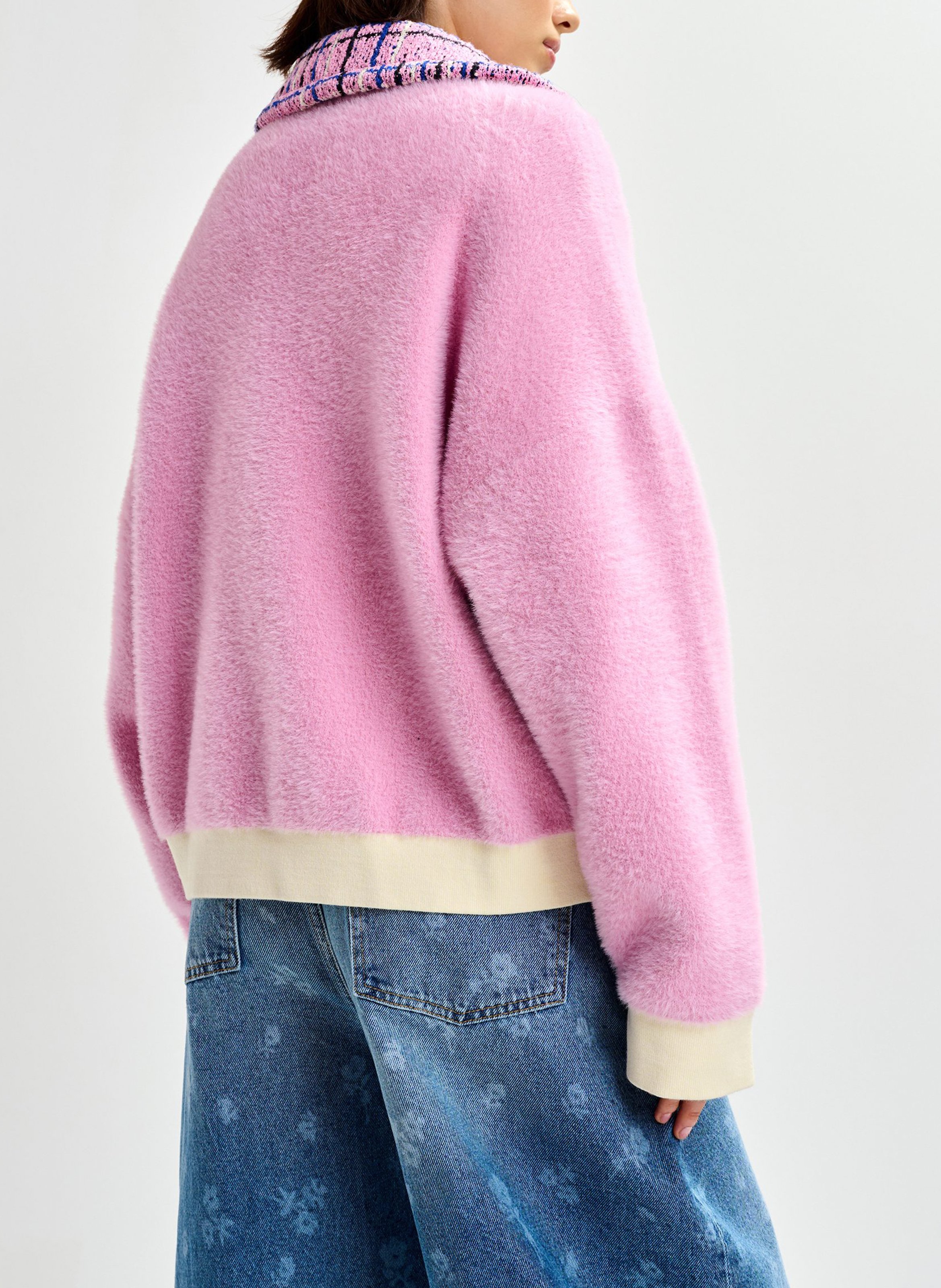 Veste oversize boutonnée à détail tweed Joilu ESSENTIEL ANTWERP Rose