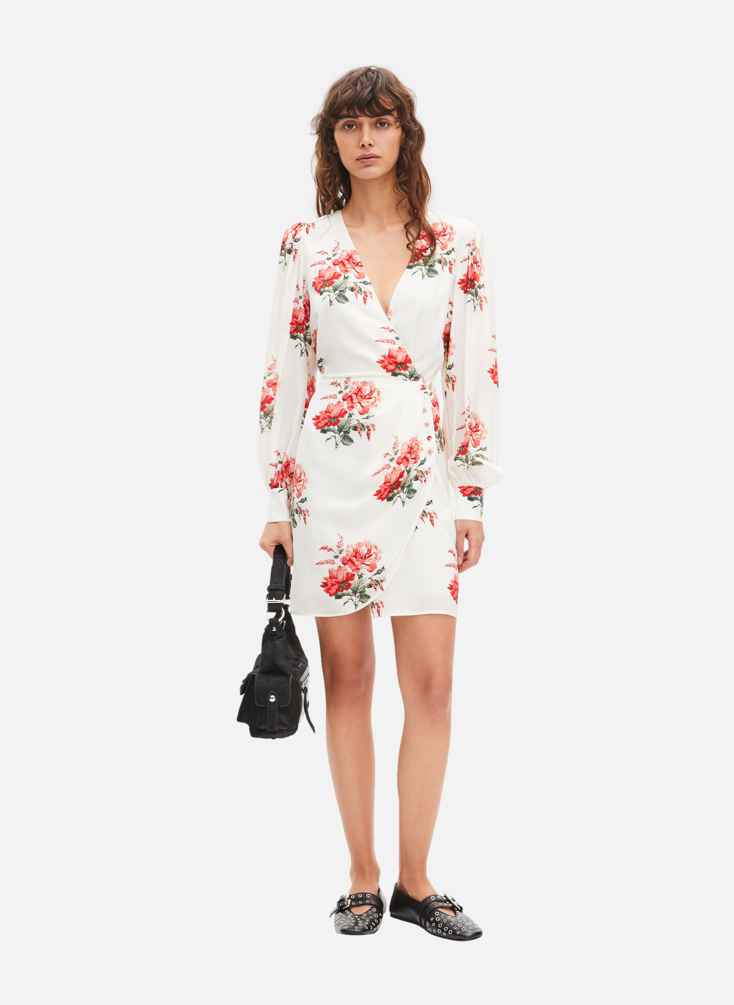 Robe courte portefeuille imprimé fleuri THE KOOPLES Blanc