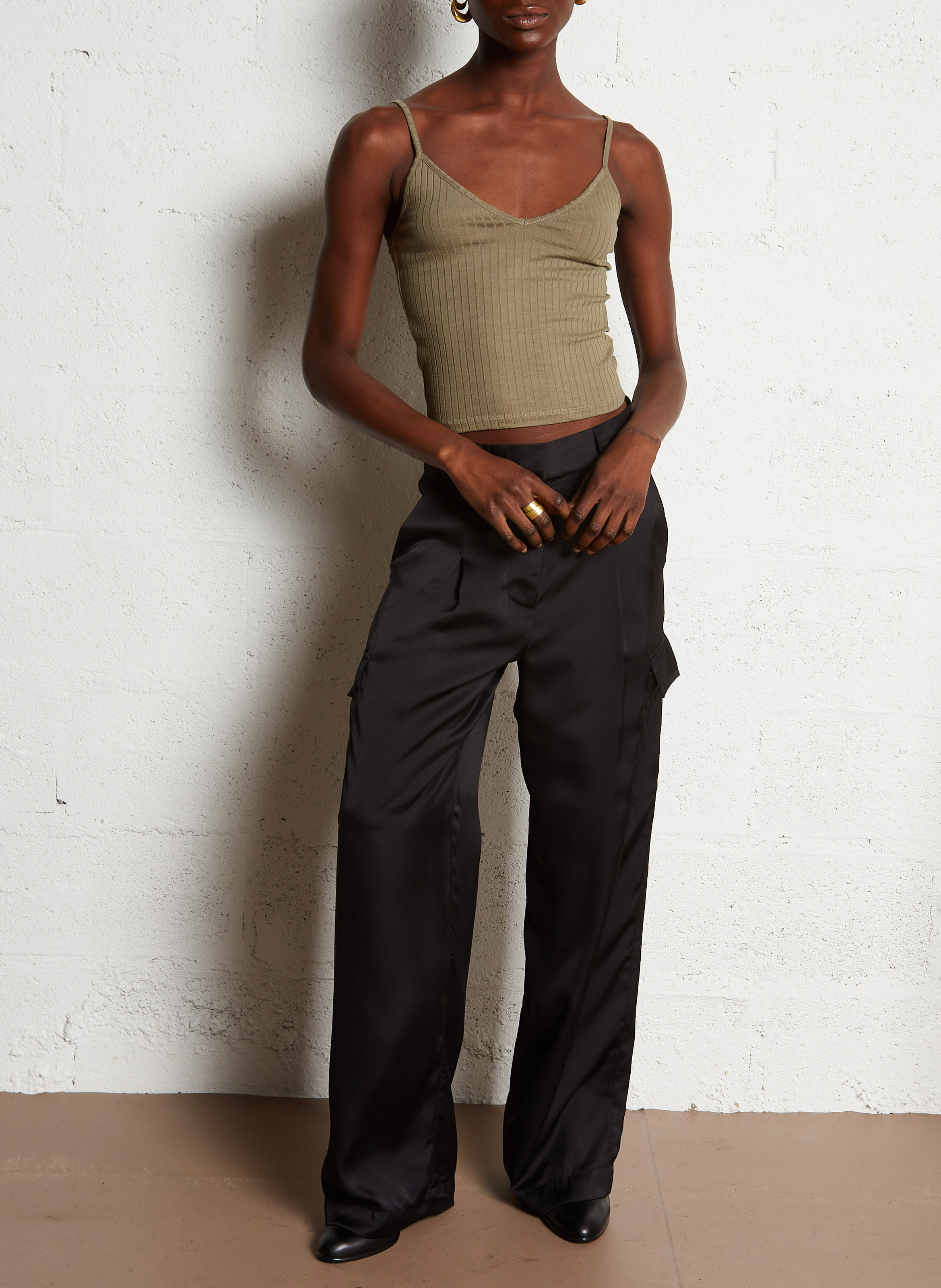 Pantalon large taille haute cary BA&SH Noir