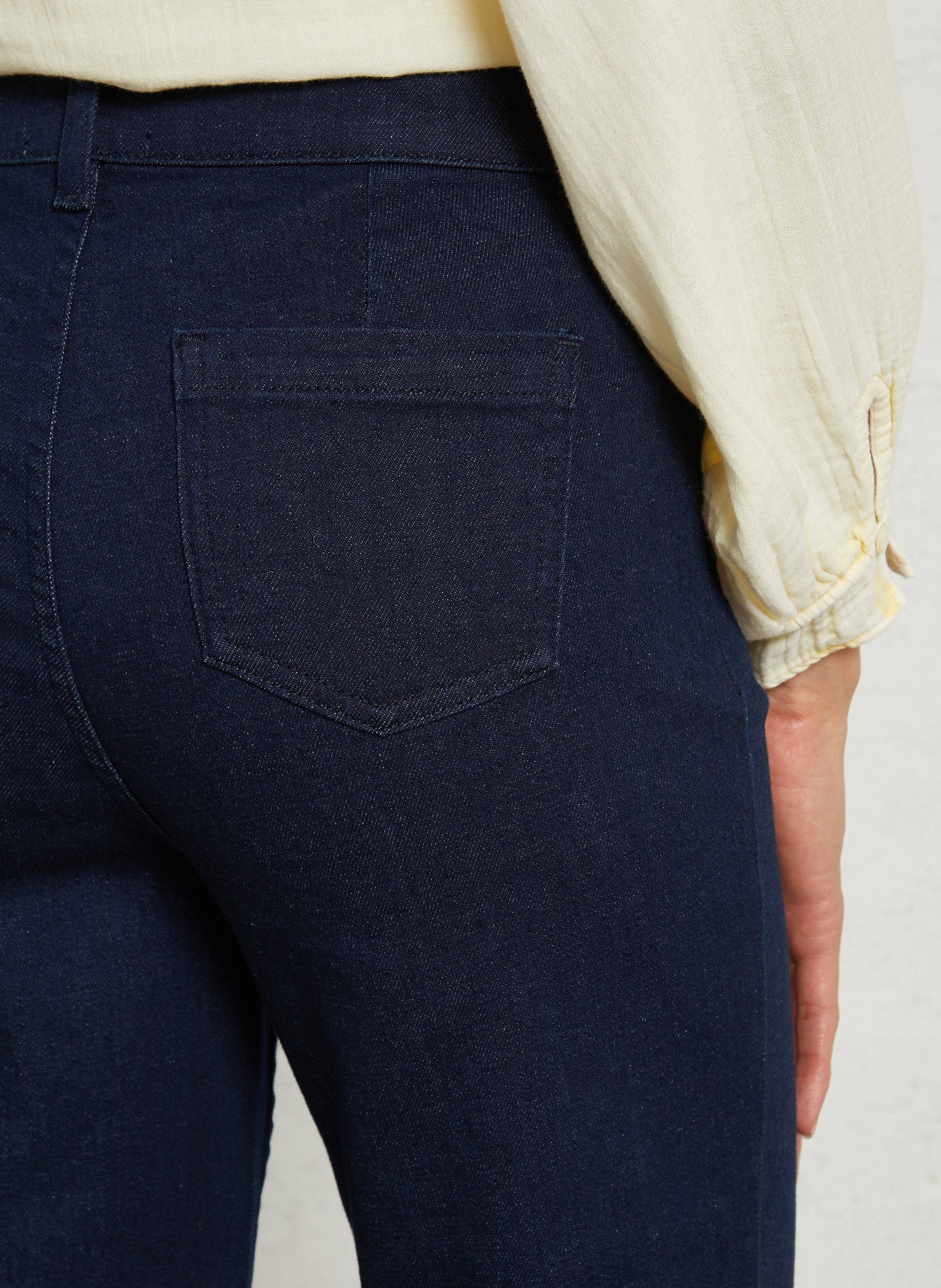 Jean droit taille mi haute uni anais MAISON 123 Bleu