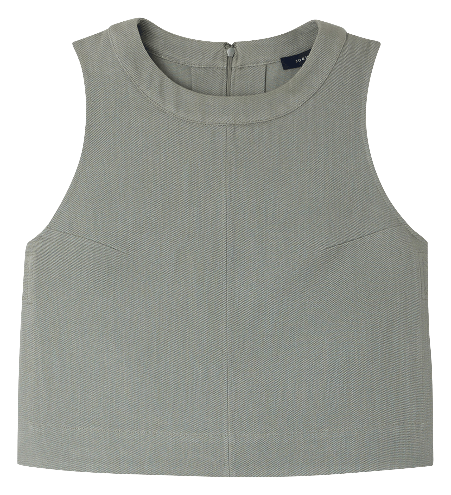 Top col rond sans manches en coton pampa SOEUR Vert