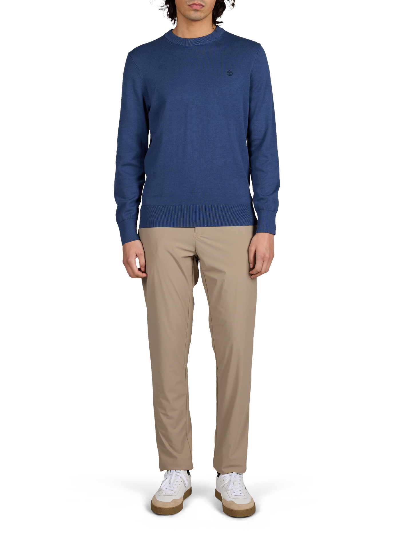 Pull col rond en coton  TIMBERLAND Bleu