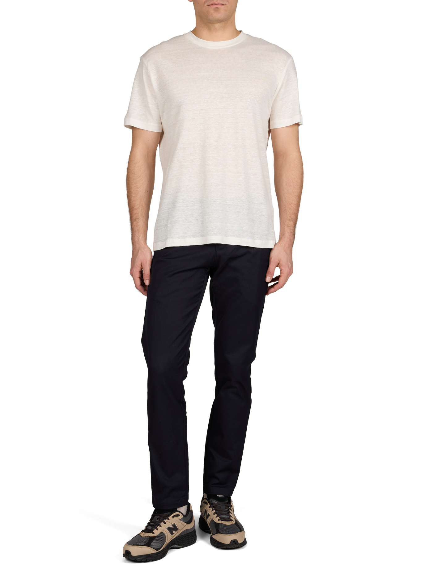 T-shirt col rond en coton AU PRINTEMPS PARIS Beige