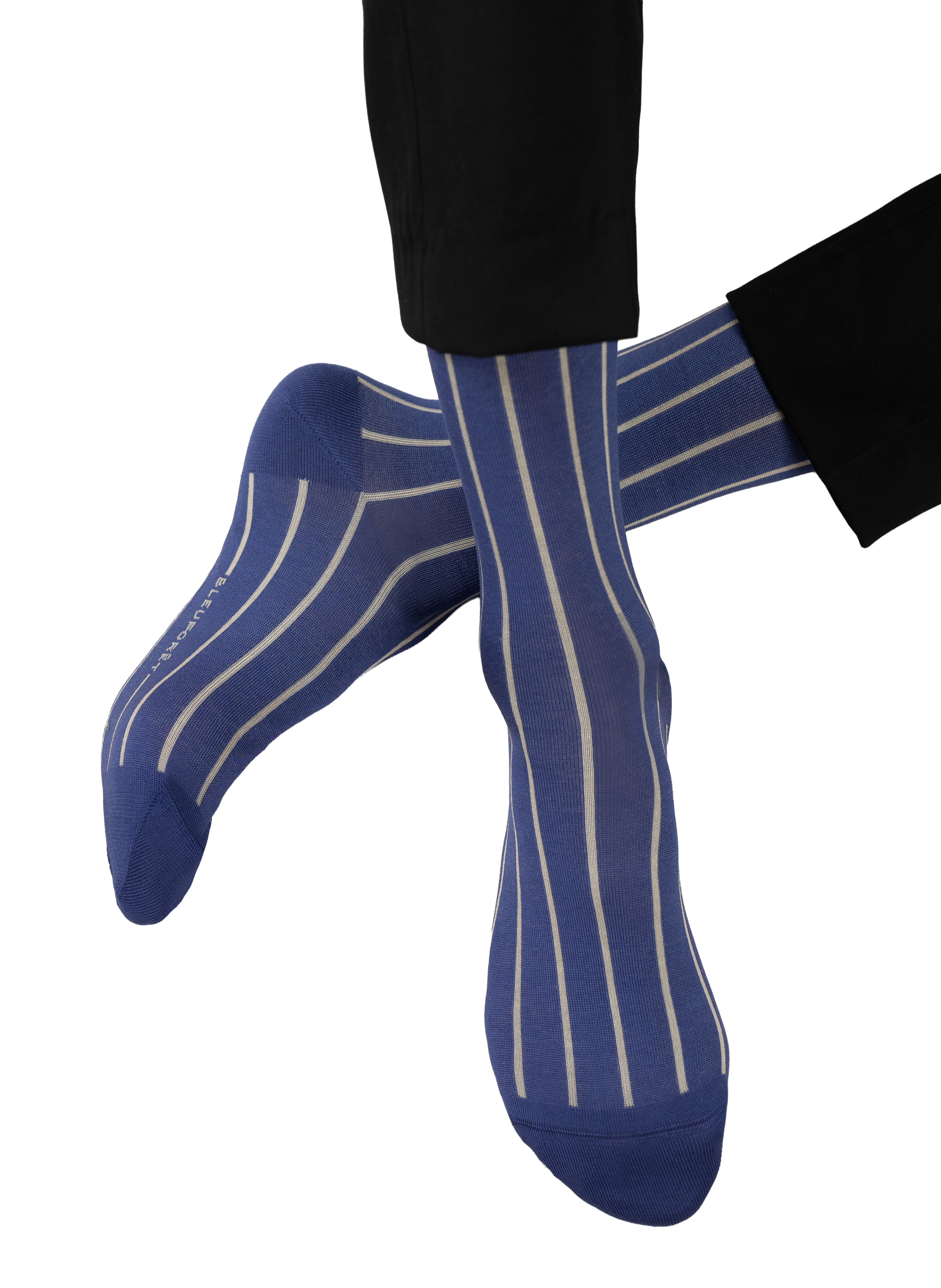 Striped mid-calf socks BLEUFORÊT Blue