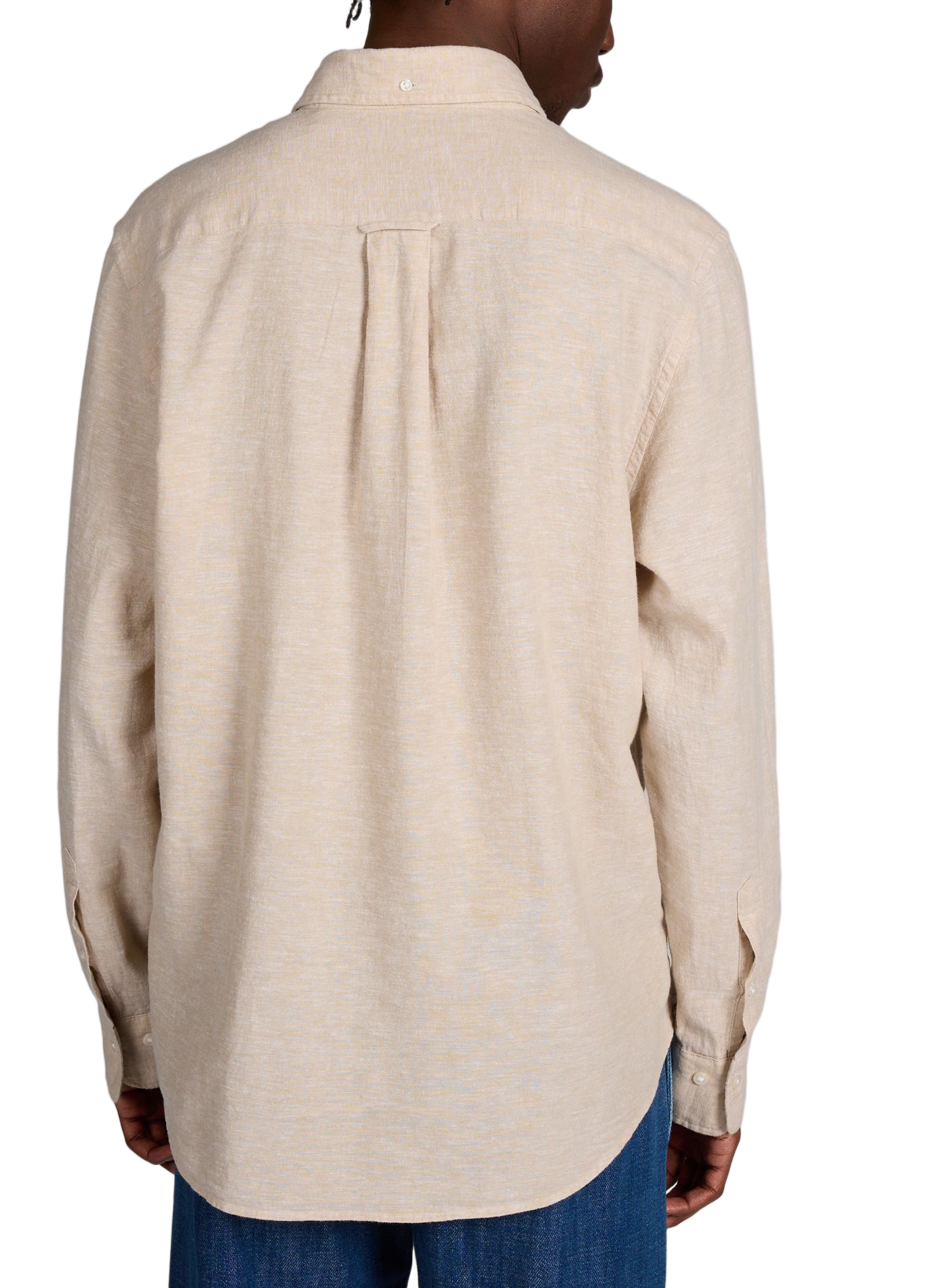 Shirt with American collar in linen and cotton GANT Beige