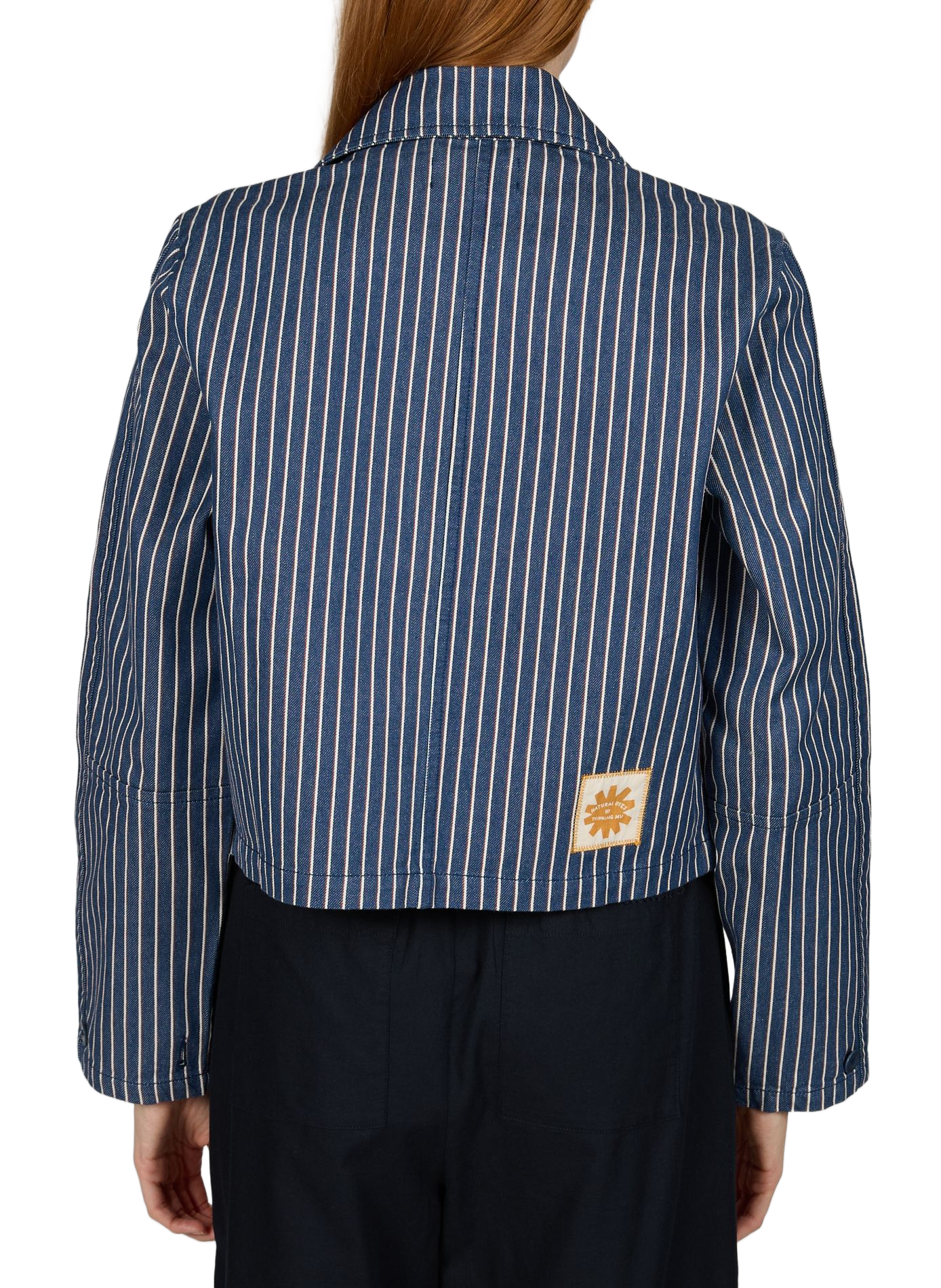 Veste courte rayée Astrid en coton THINKING MU Beige