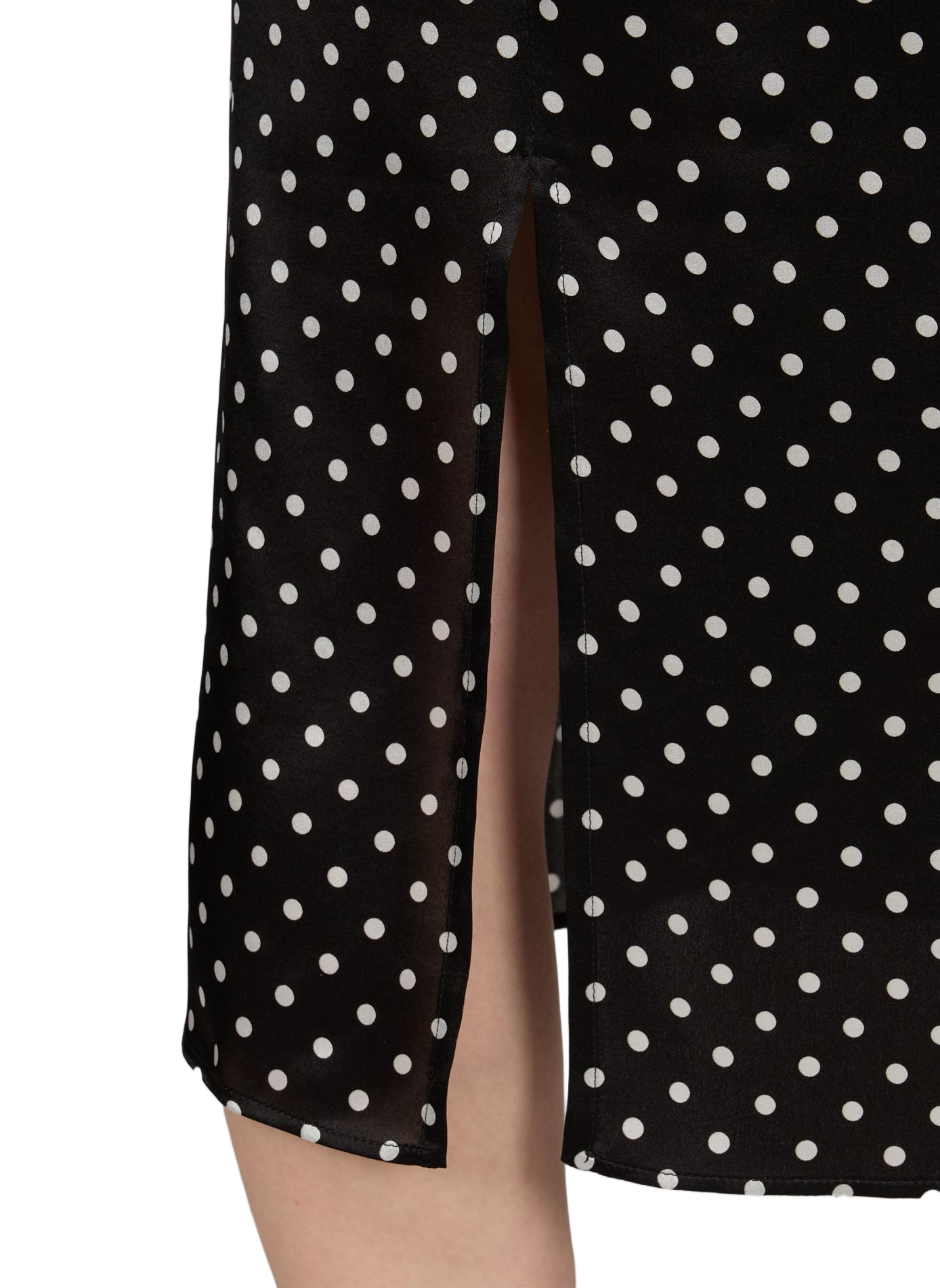 Echancrée polka dot skirt with adjustable silk slip JEAN PAUL GAULTIER Black