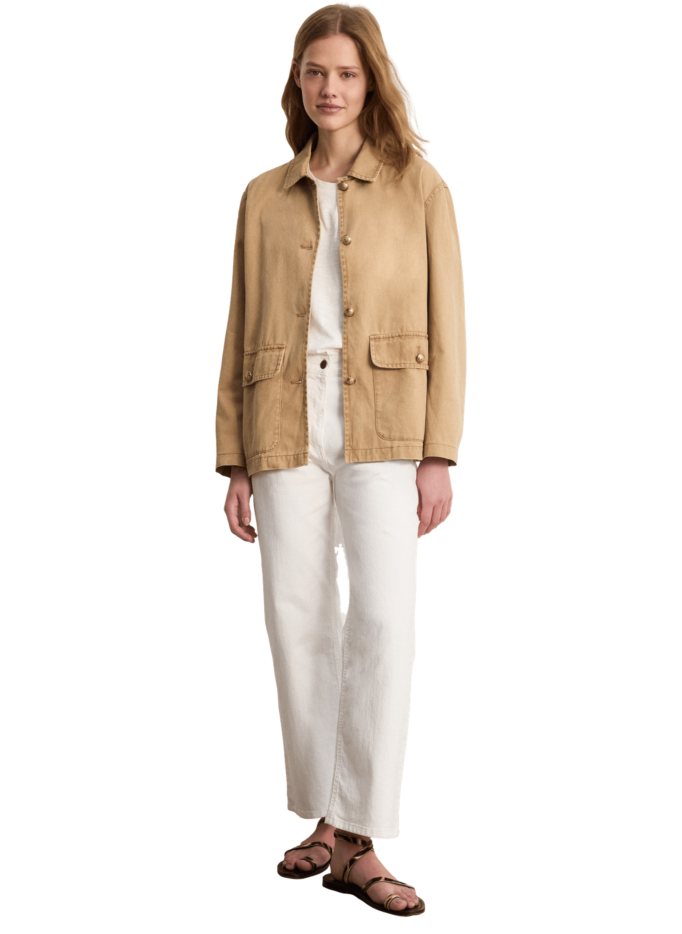 Veste droite en coton - marily PABLO Beige