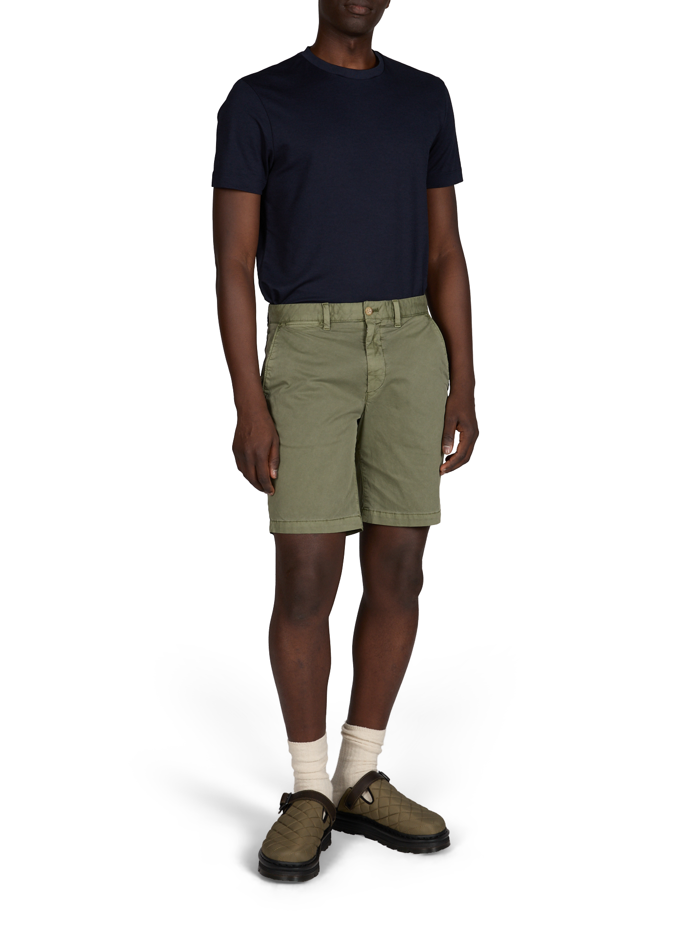 Short in blended cotton Green