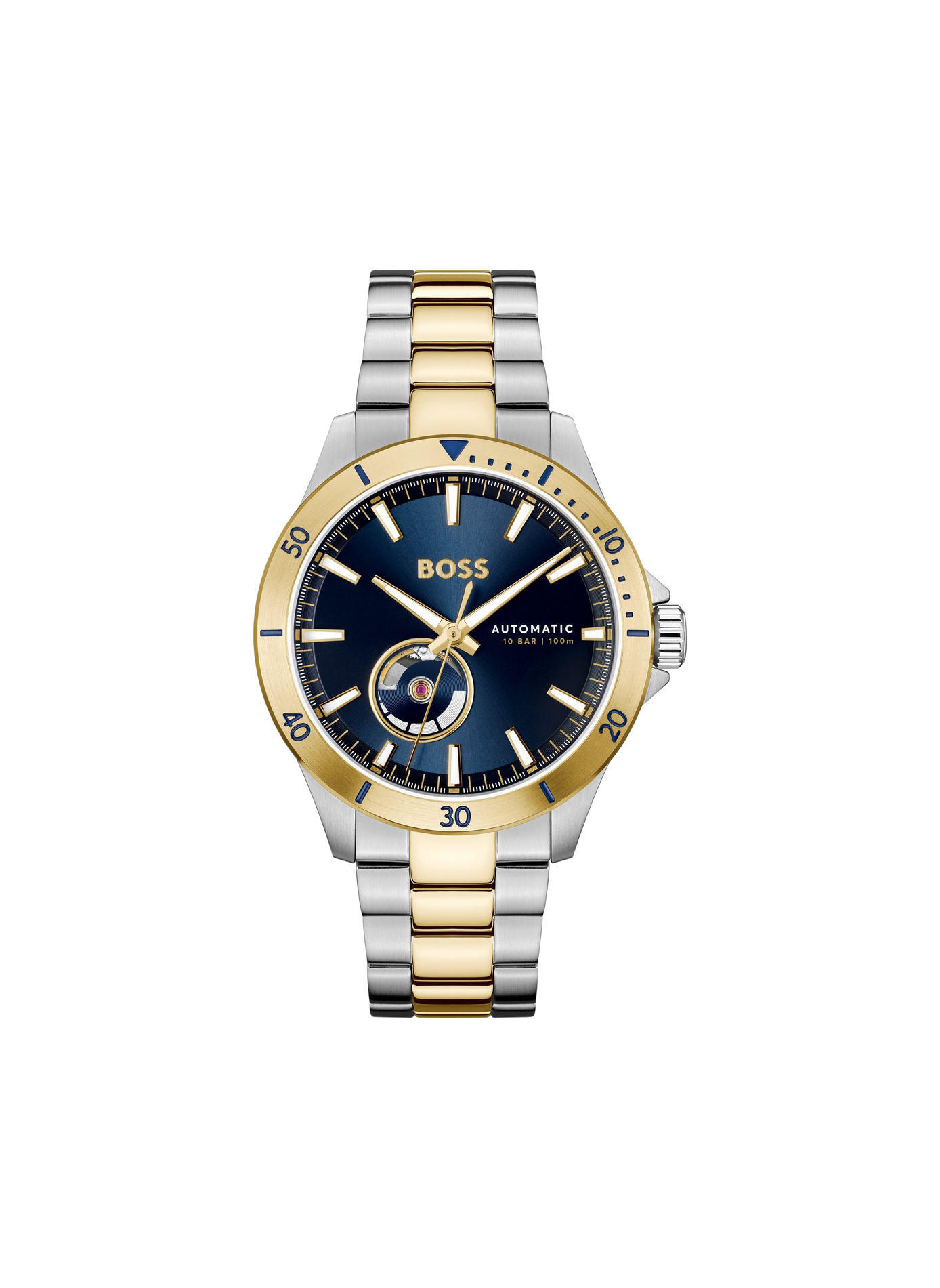 Montre automatique Troper en acier inoxydable BOSS MONTRES Bleu