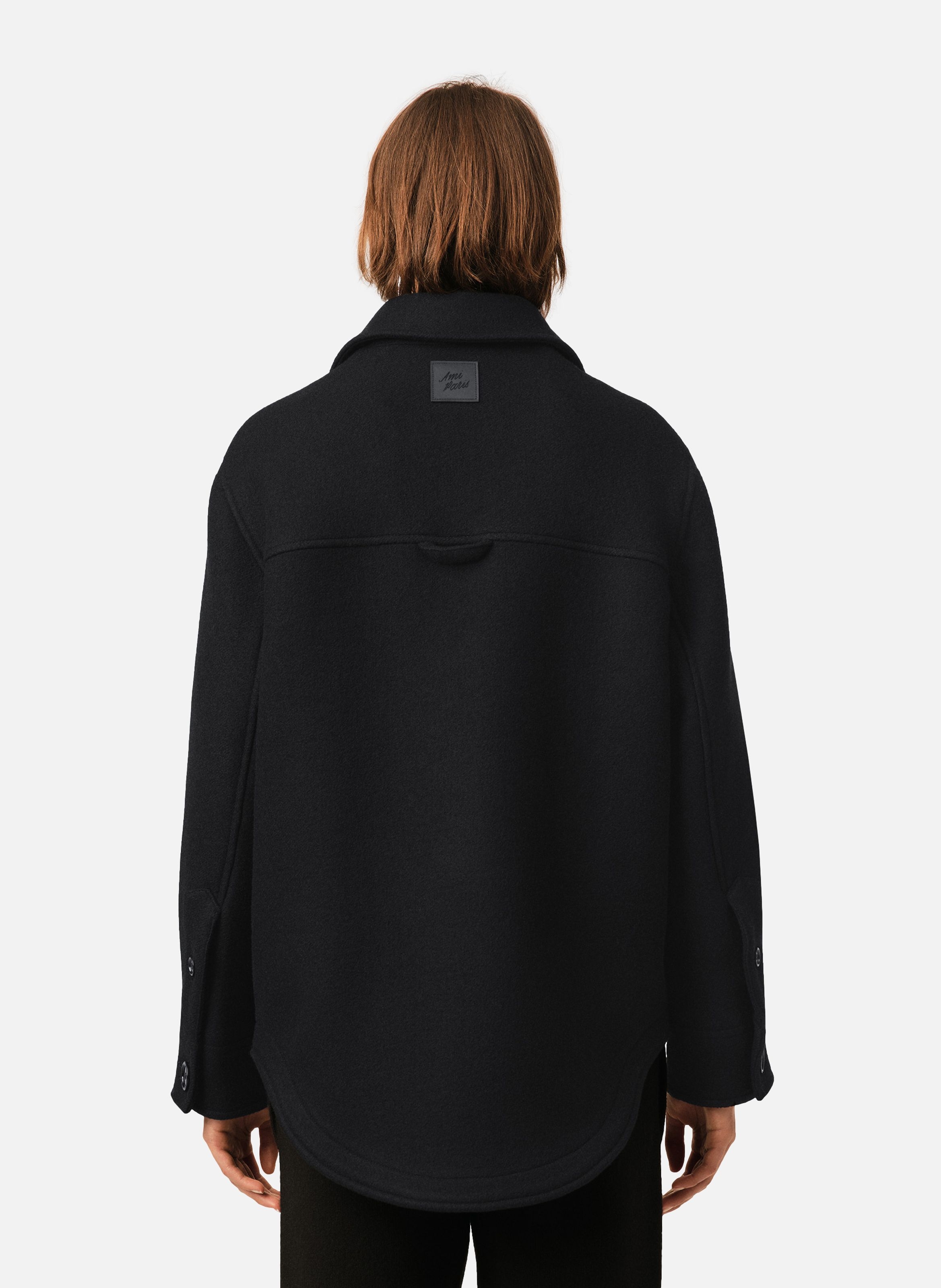 Veste boutonnée unisexe en laine AMI PARIS Noir
