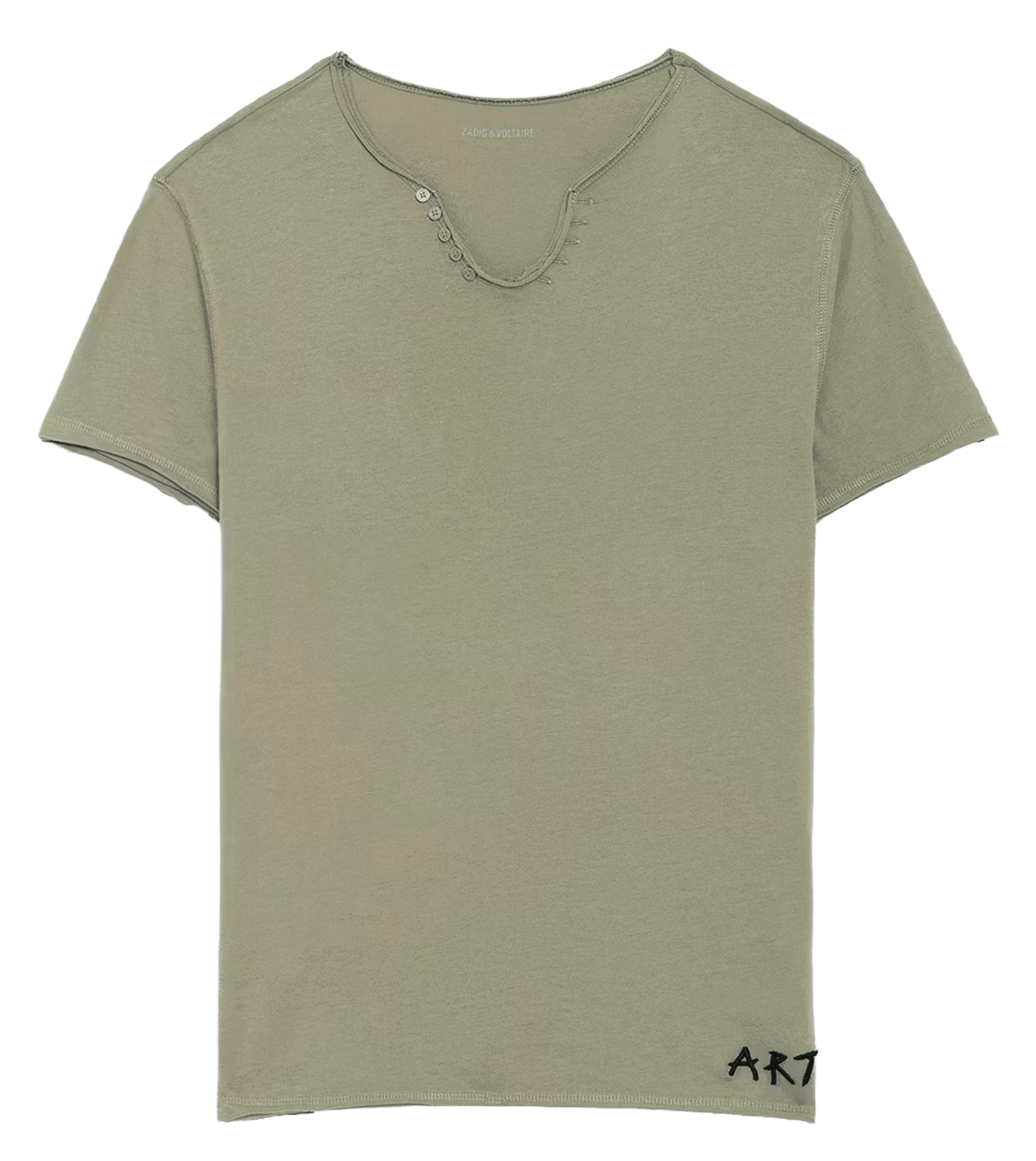 Tee-shirt col v en coton bio monastir ZADIG&VOLTAIRE Vert