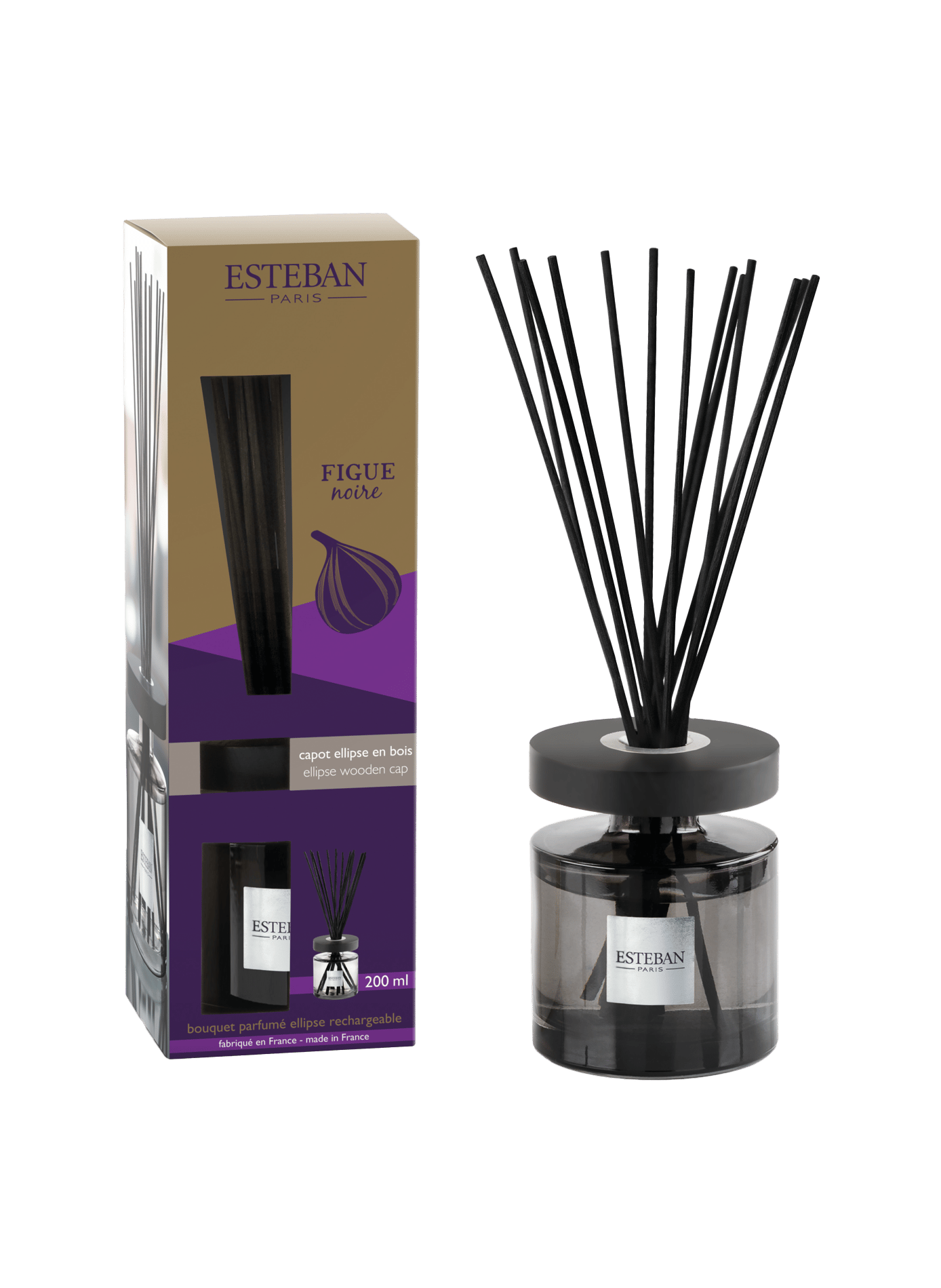 Refillable Ellipse Fragrance Bouquet Black Fig 200 ml ESTEBAN Purple
