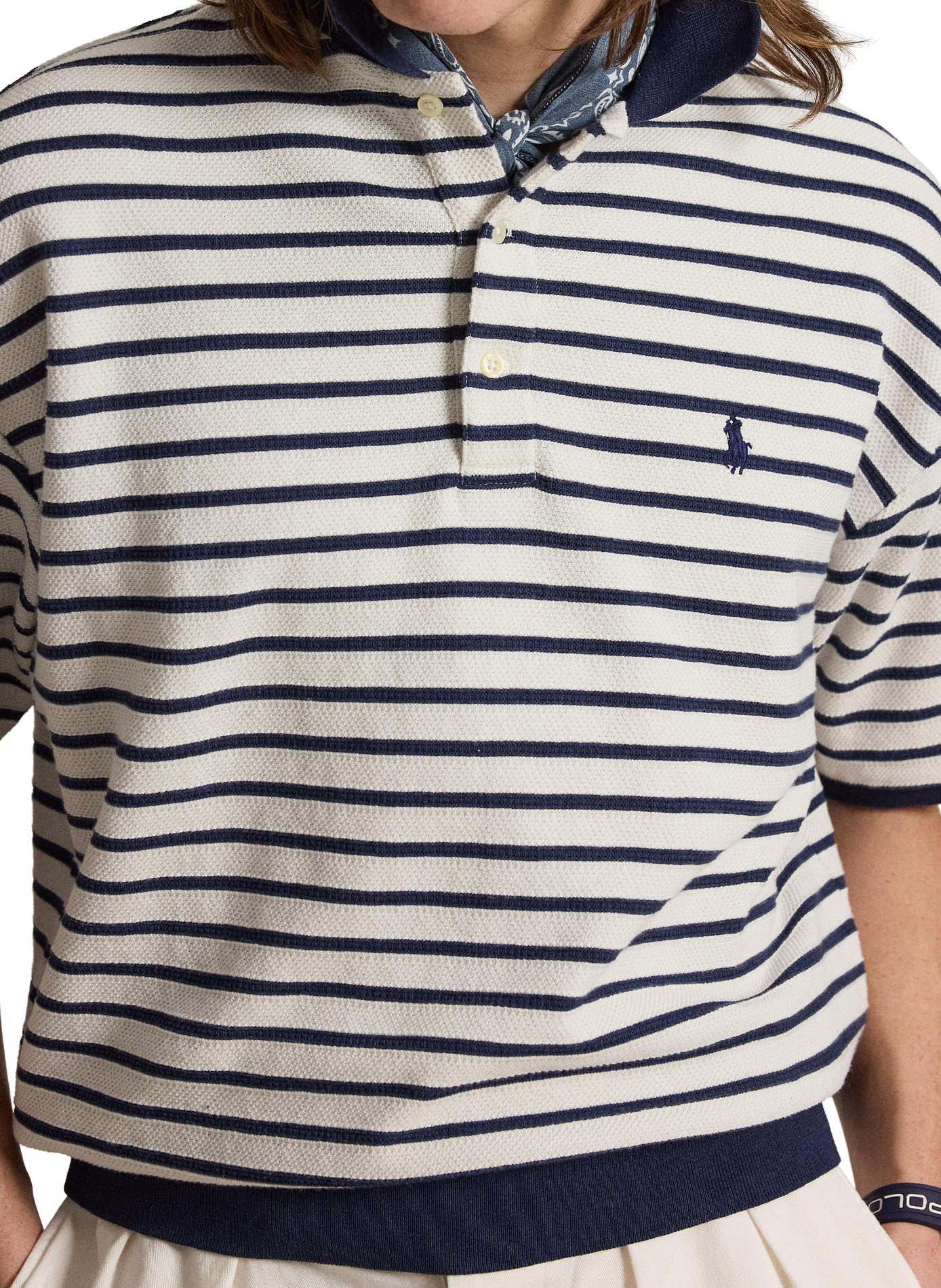 Short-sleeved striped cotton polo | Beige POLO RALPH LAUREN Men