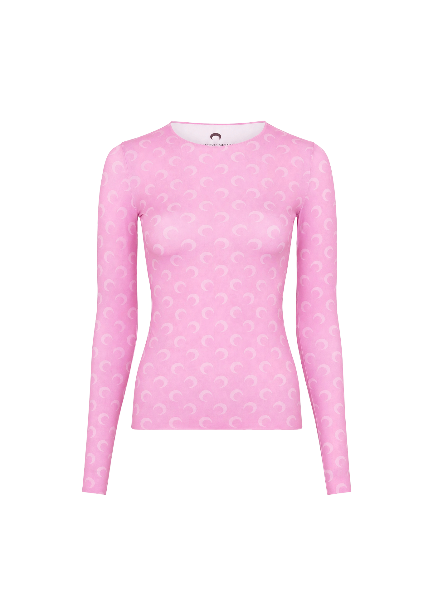 Top à manches longues et col rond en jersey imprimé moon MARINE SERRE Rose