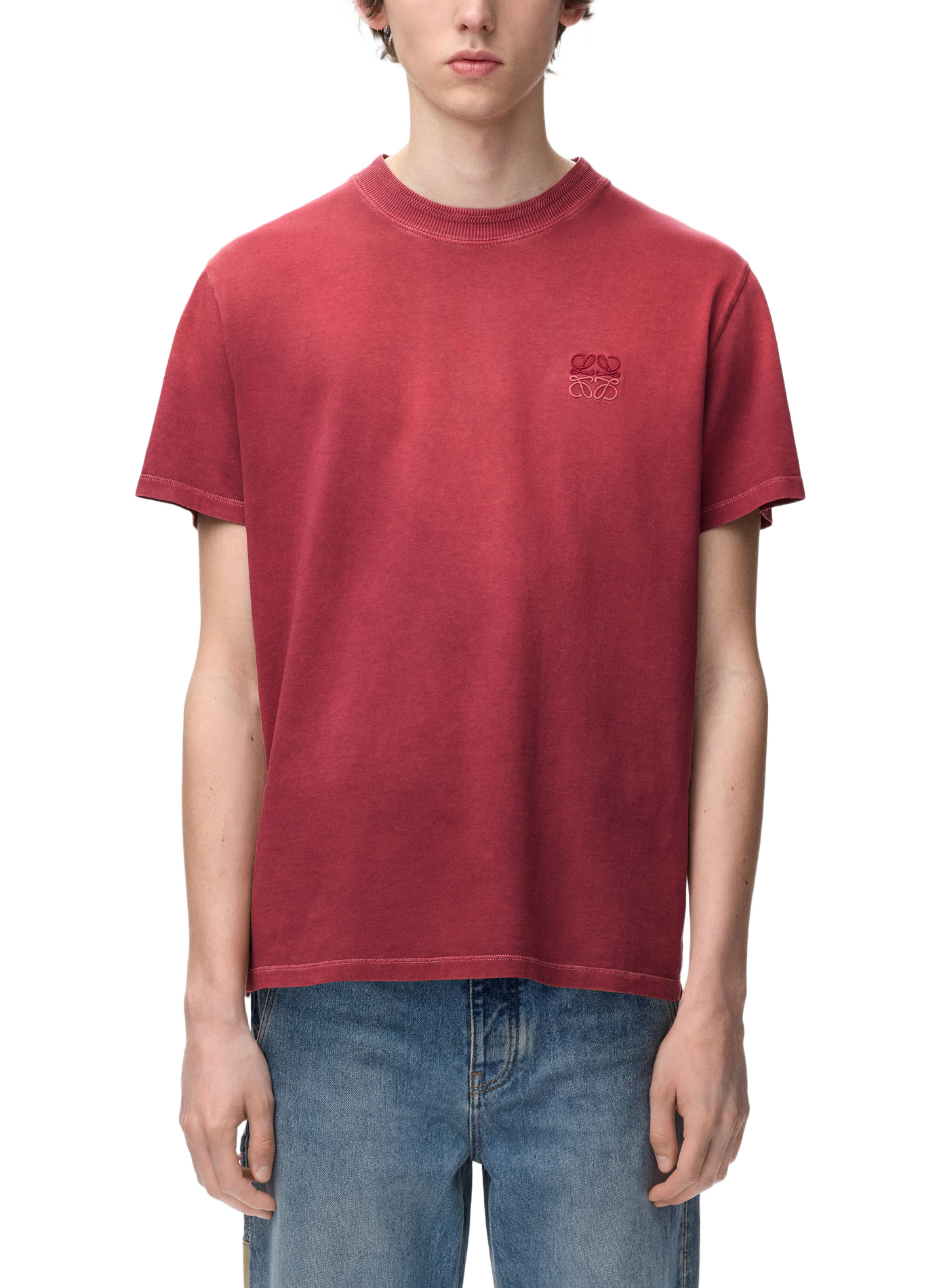 Klassisches T-Shirt mit kurzen Ärmeln aus Baumwolle LOEWE Rot