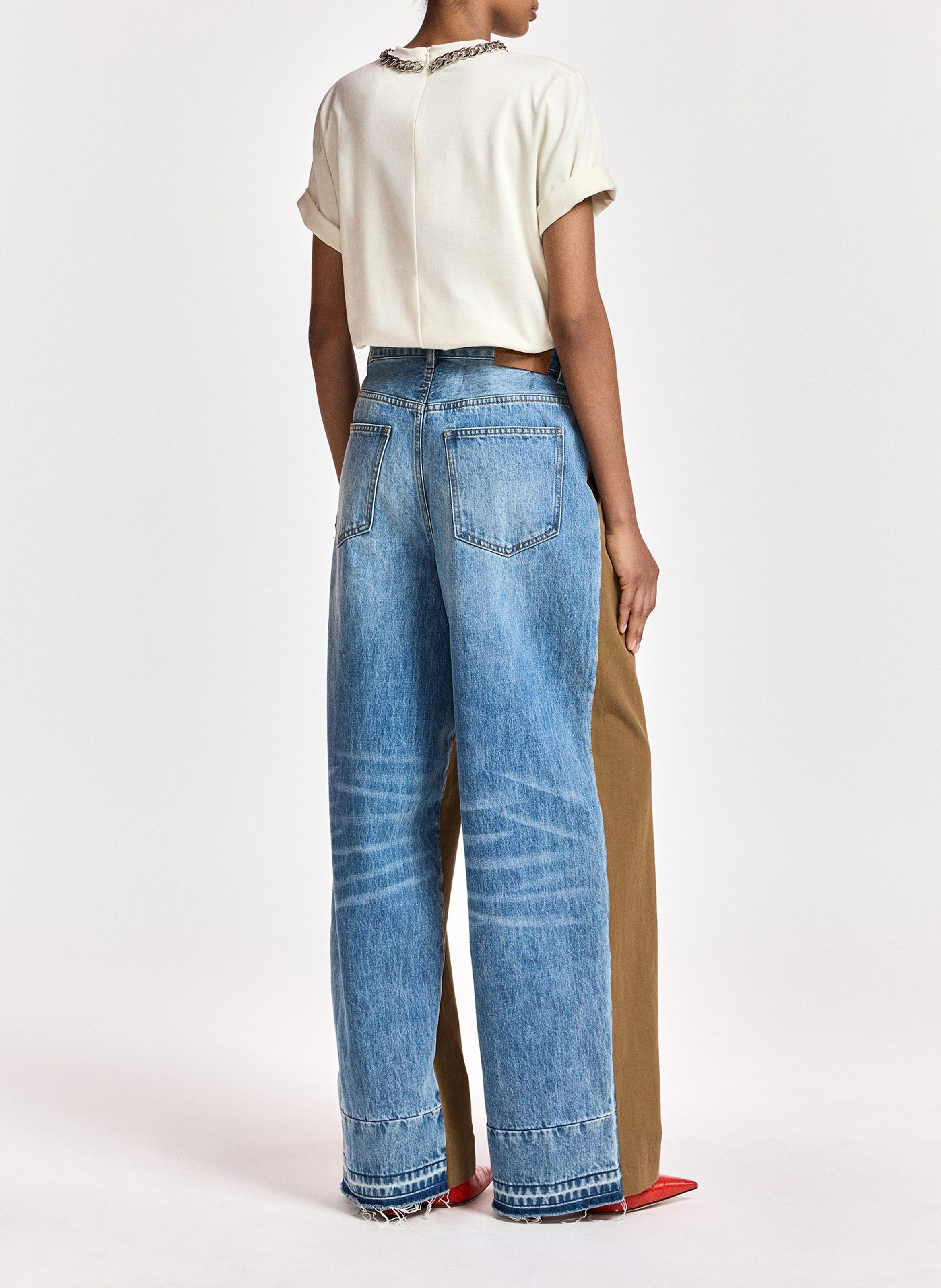 T-shirt ample avec collier en chaîne en coton bio klaim ESSENTIEL ANTWERP Blanc