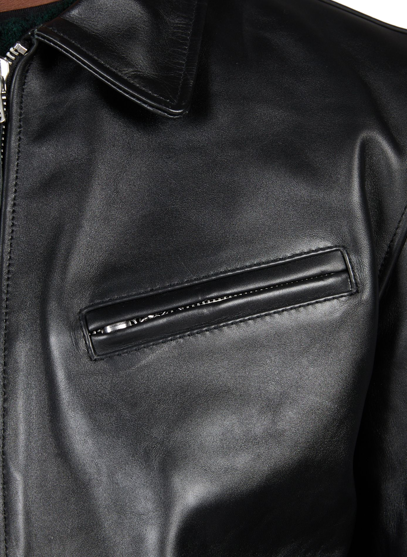 Straight leather jacket SCHOTT Black