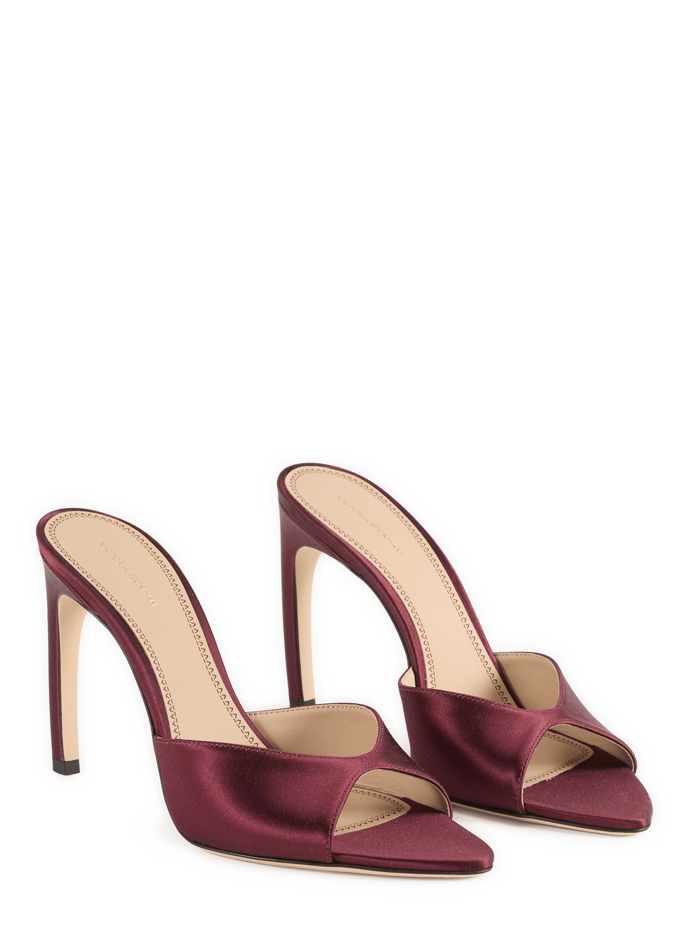 Satin heel shoes in mixed silk and leather VICTORIA BECKHAM Red