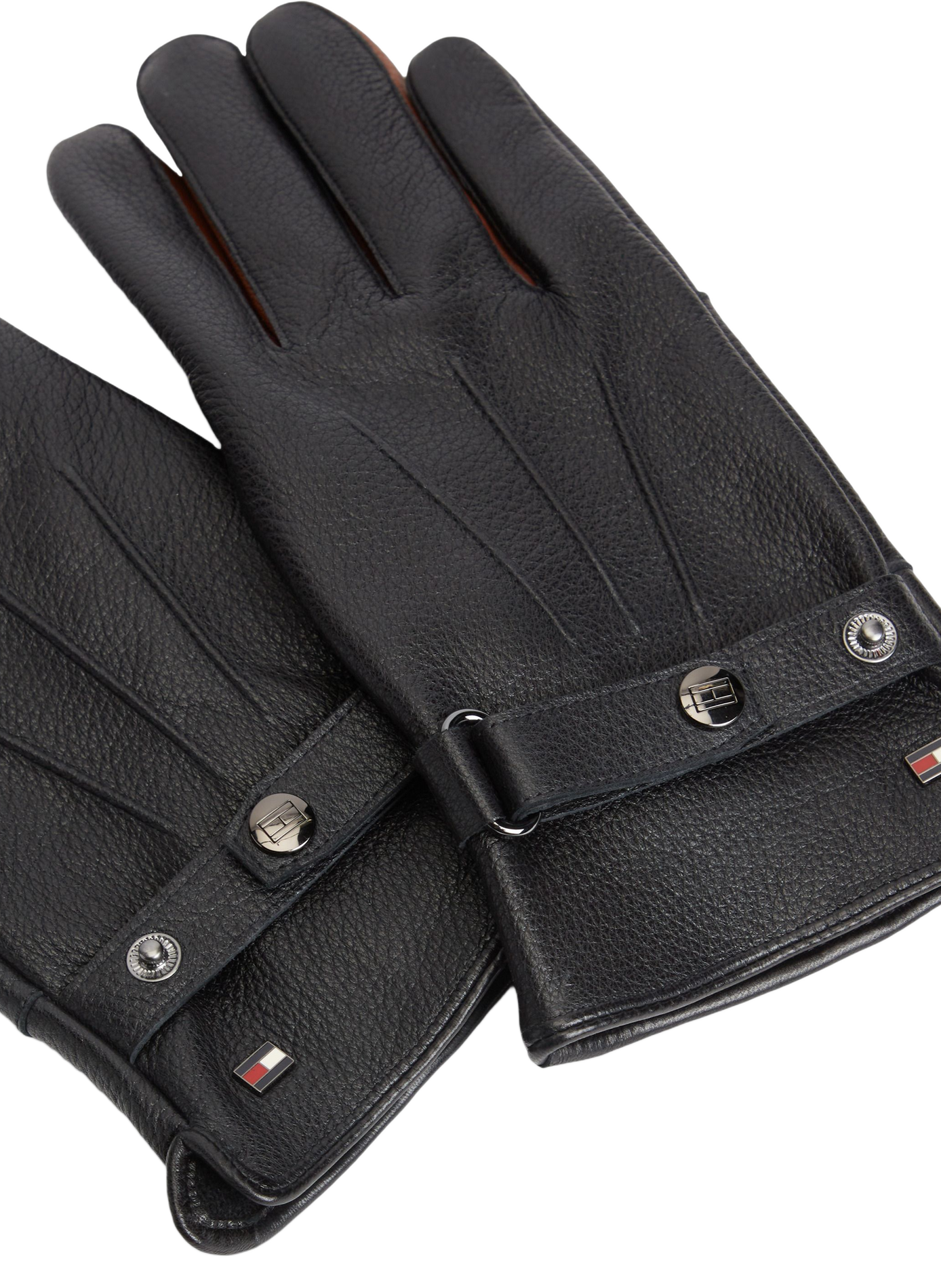 Einfarbige Ziegenlederhandschuhe | Schwarz TOMMY HILFIGER Herren