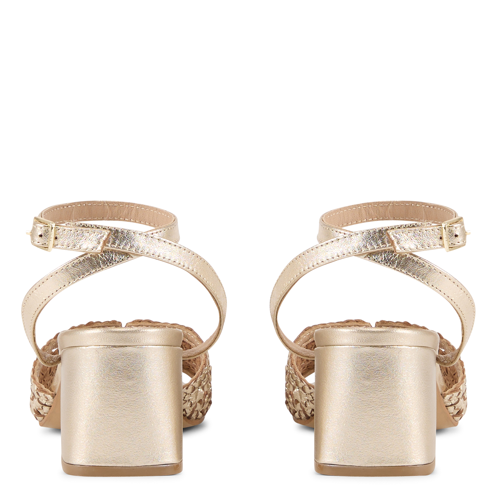 Leren sandalen met hak LA FEE MARABOUTEE Geel