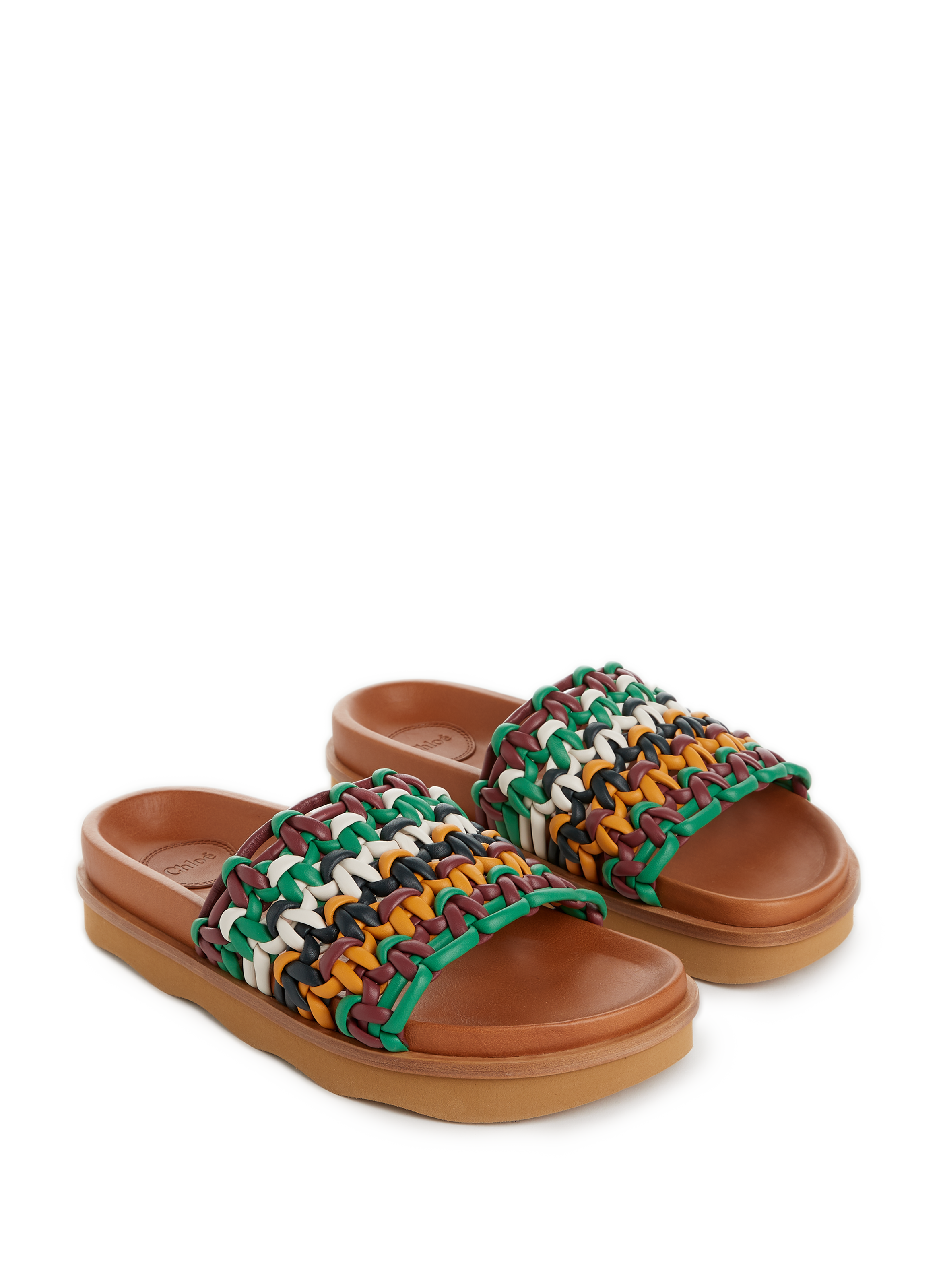 Claquettes en cuir et en gomme