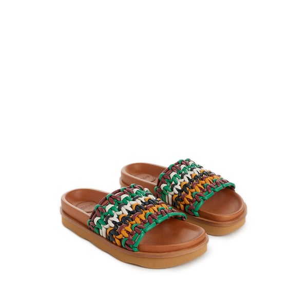 Claquettes en cuir et en gomme