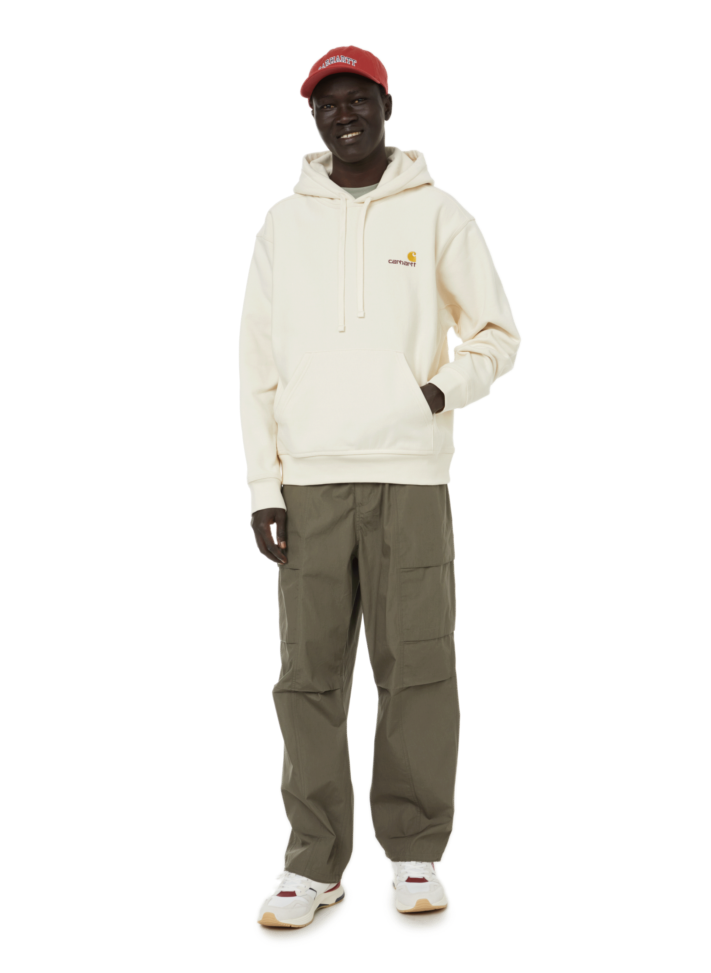 Hoodie American Script en coton mélangé CARHARTT WIP Beige