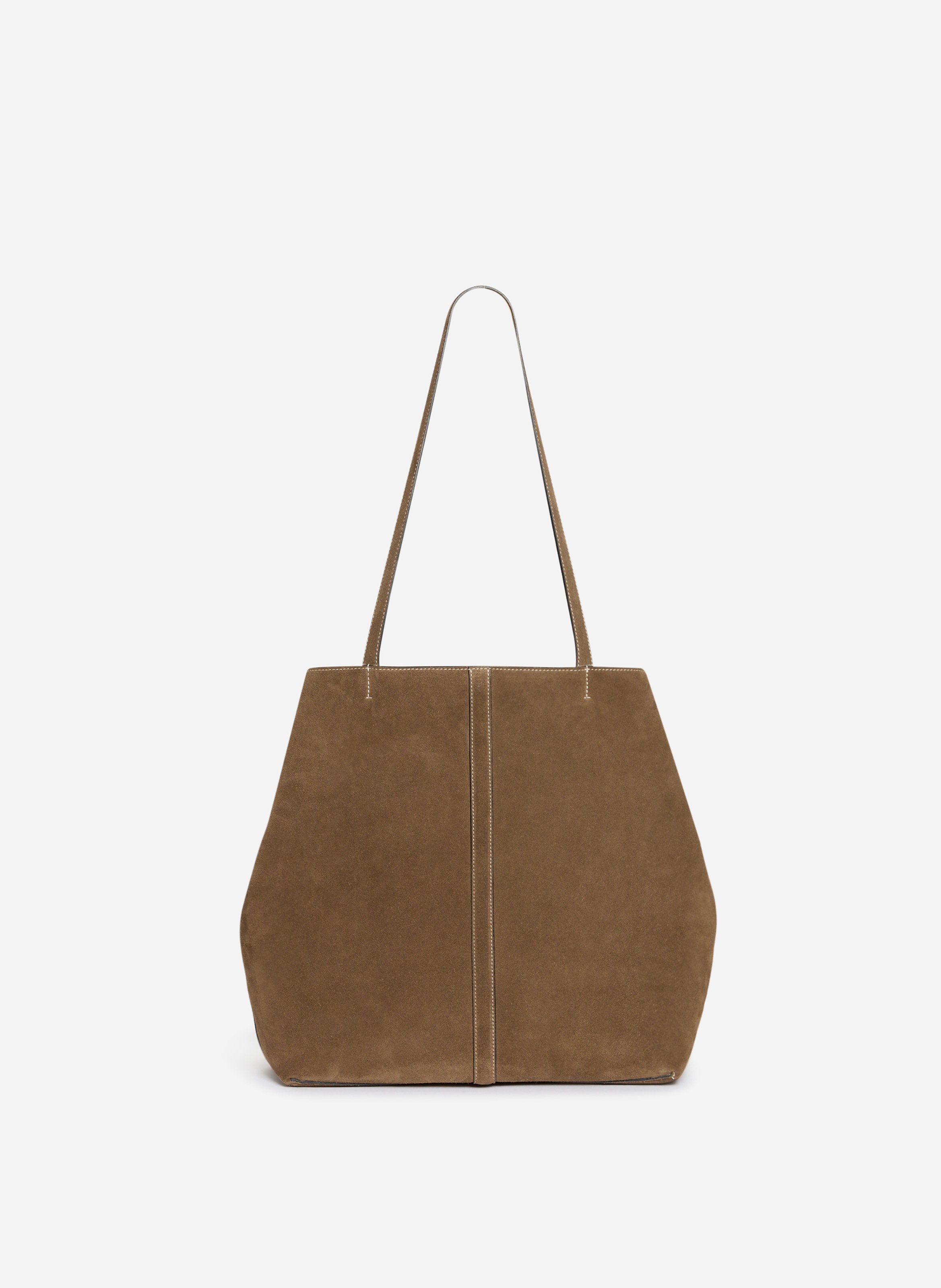 Grand cabas daily en cuir velours VANESSA BRUNO Beige