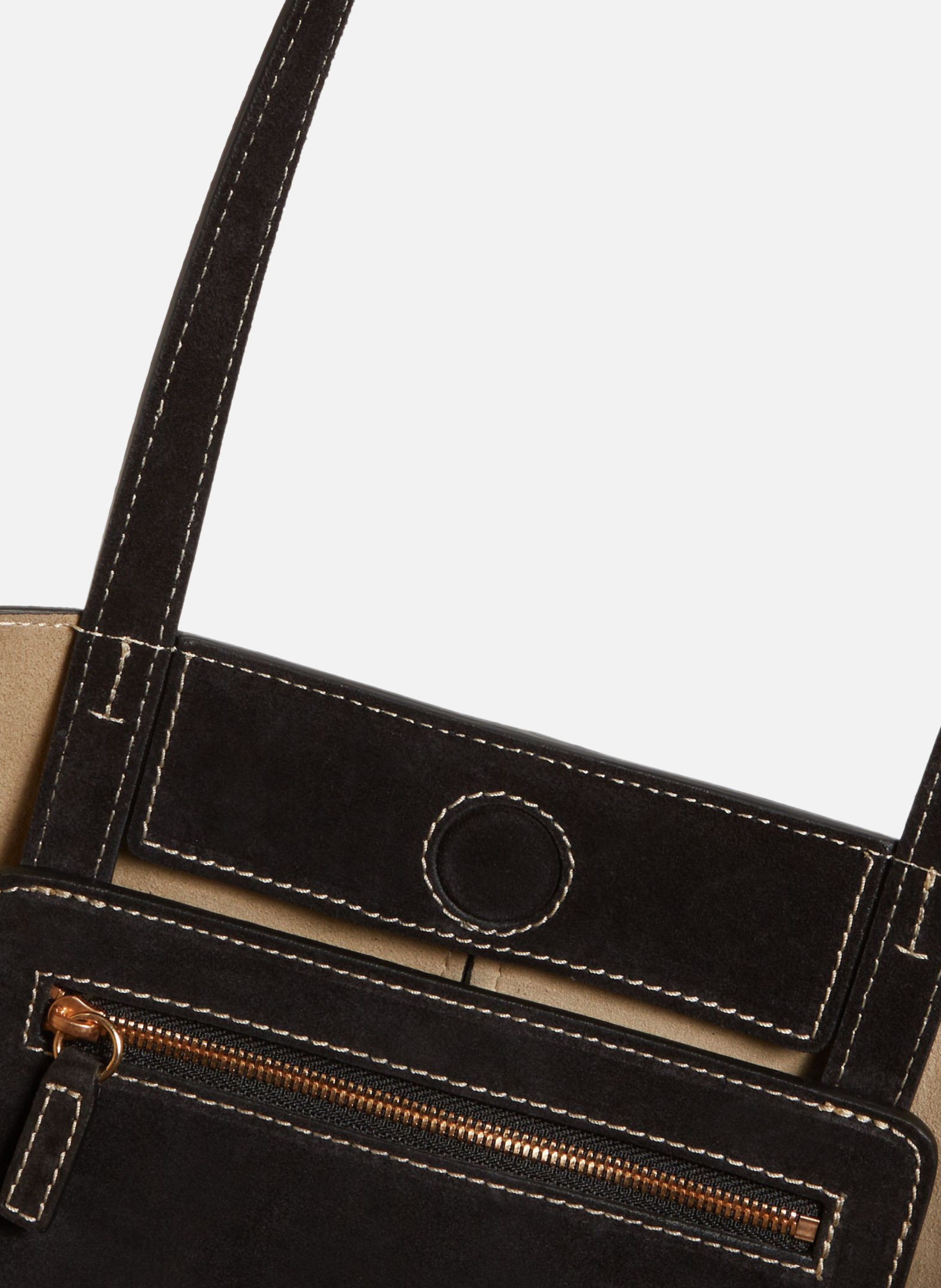 Petit cabas daily en cuir velours VANESSA BRUNO Noir