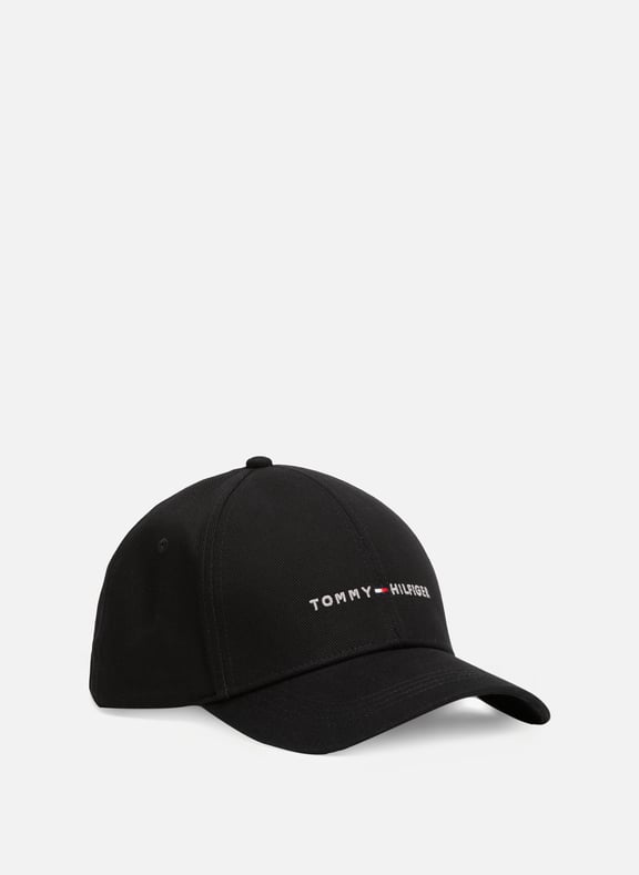 Cotton baseball cap with logo Black by TOMMY HILFIGER TOMMY HILFIGER Cotton baseball cap with logo Black