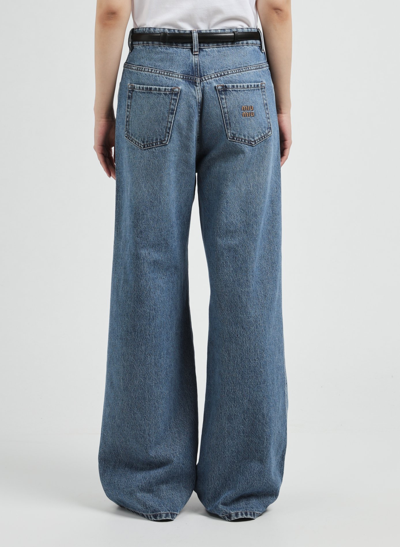 デニム・ジーパン MiuMiu FW25 Miu Miu Flock Jeans (GWP483SOOO 17L8 F0008) Denim Flock jeans MIU MIU - Nugnes1920