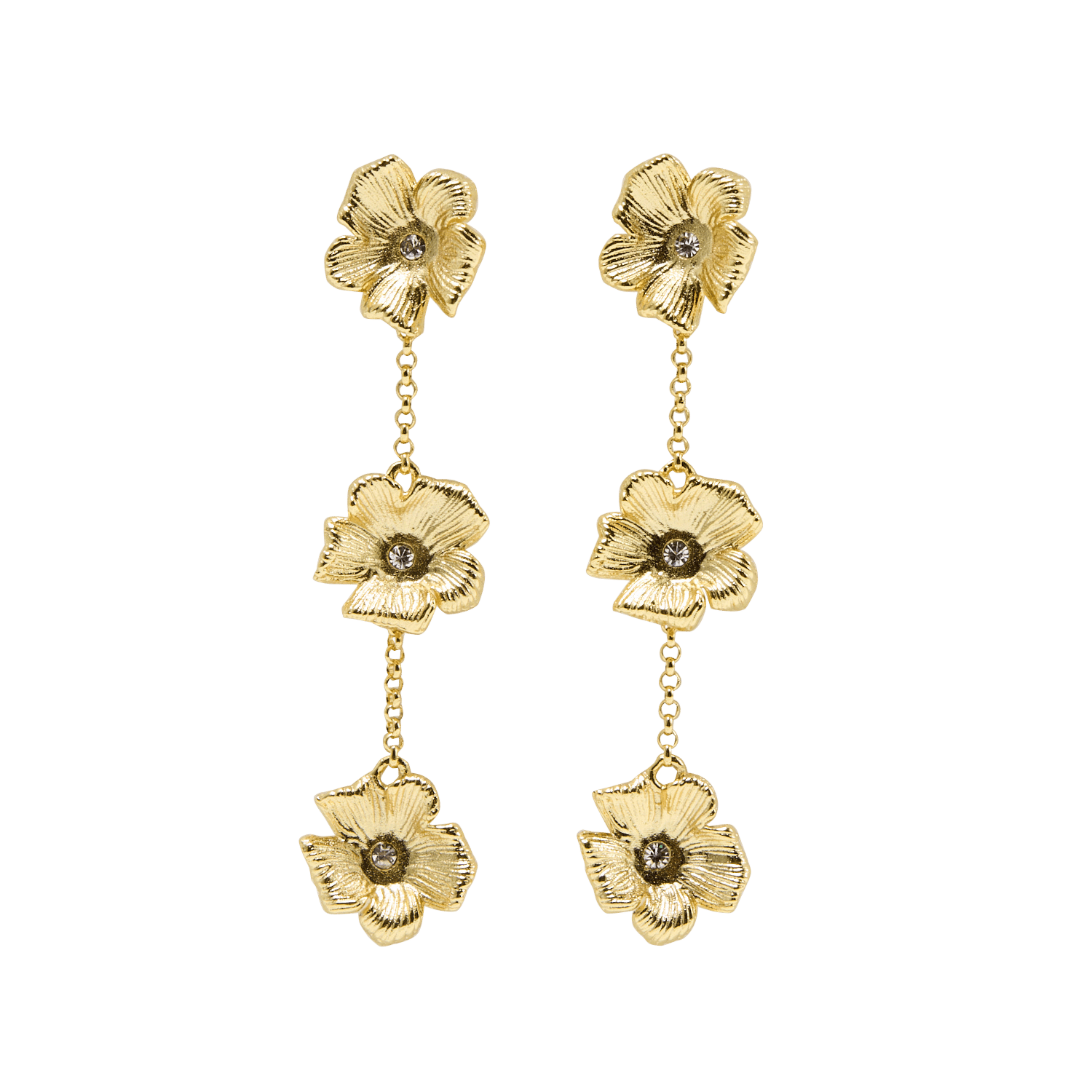 Boucles d'oreilles fleurs MAJE Doré