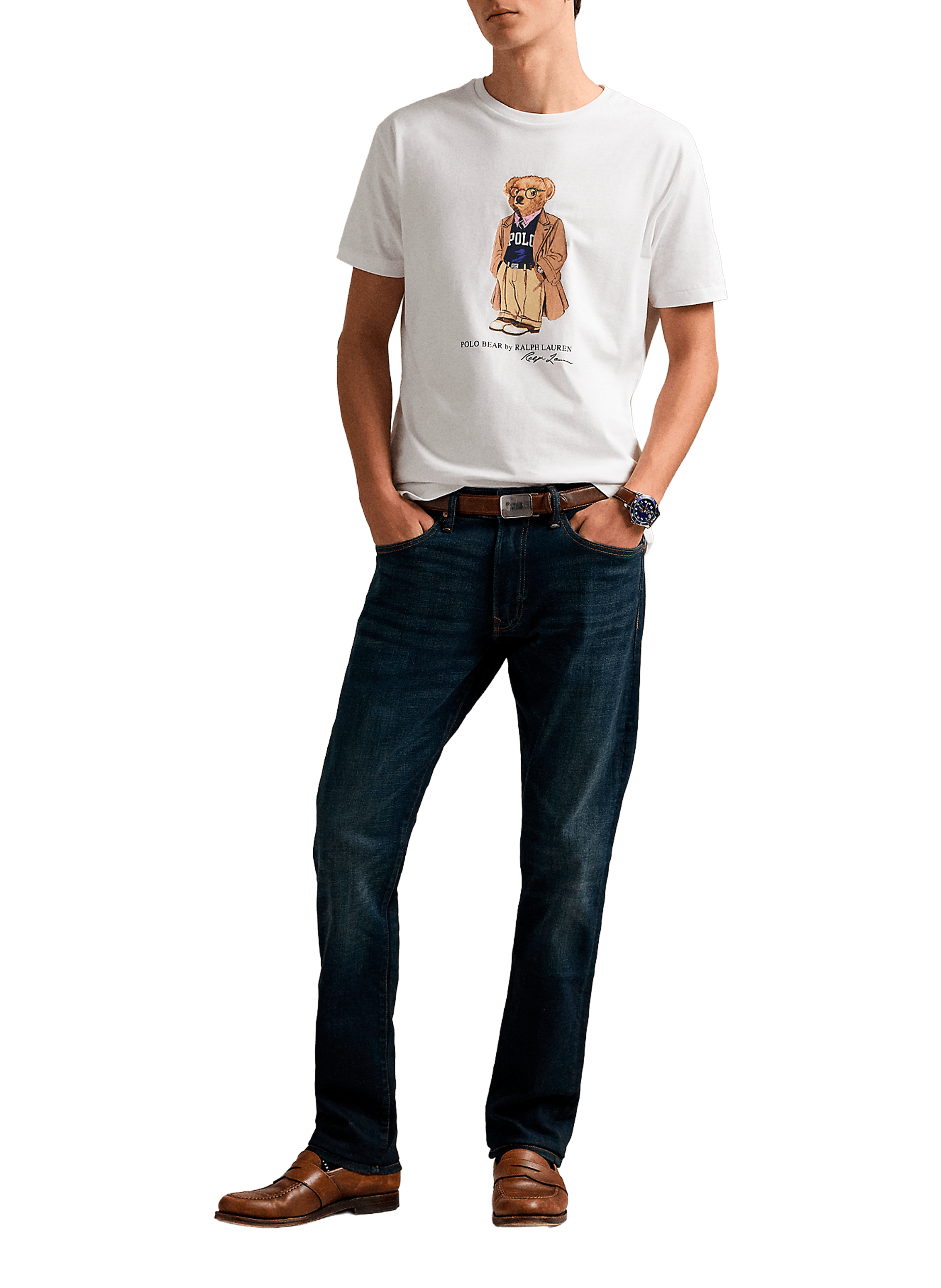 Straight printed cotton T-shirt POLO RALPH LAUREN White