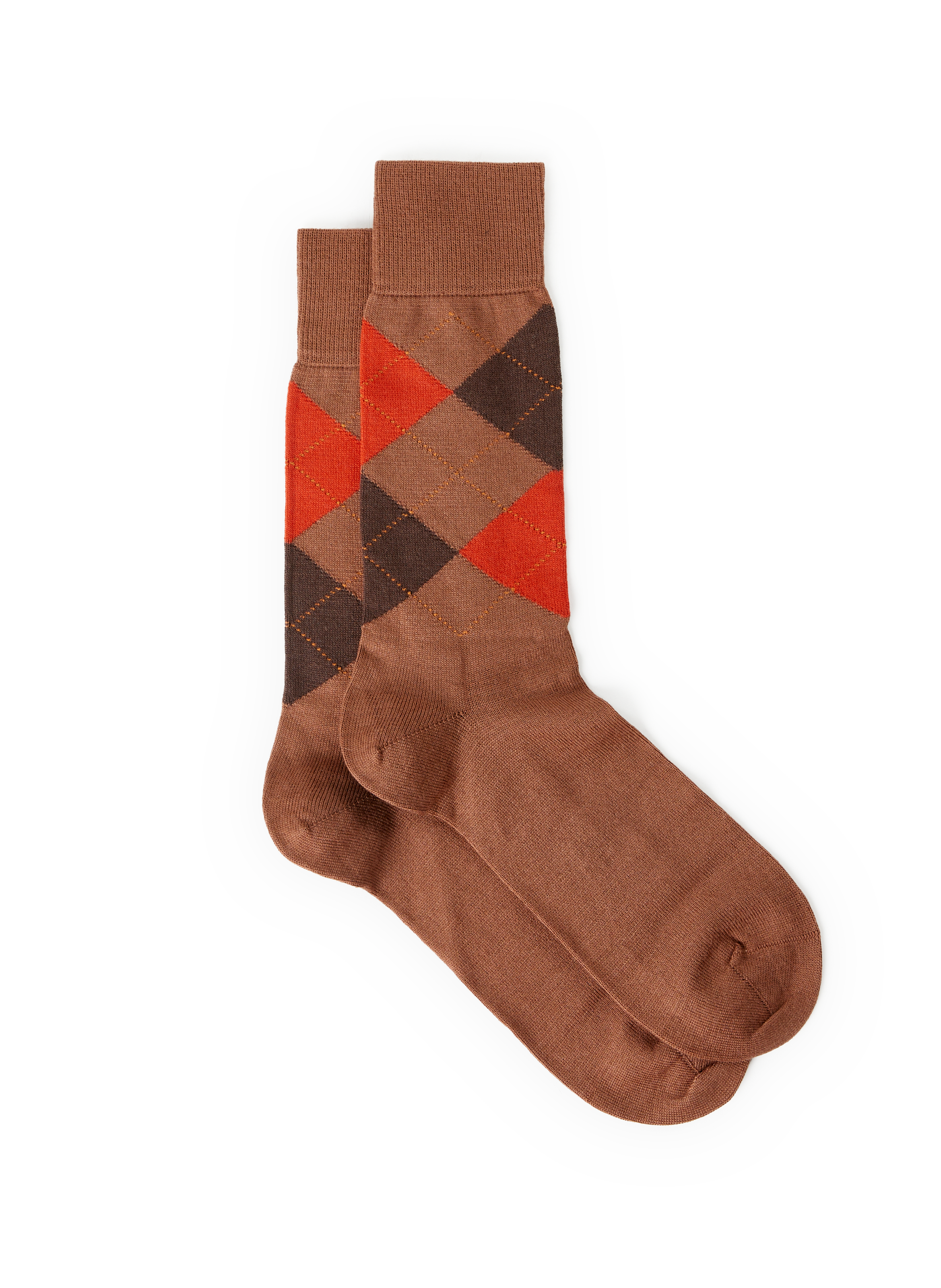 BURLINGTON Chaussettes mi-hautes en laine vierge mélangée  Marron