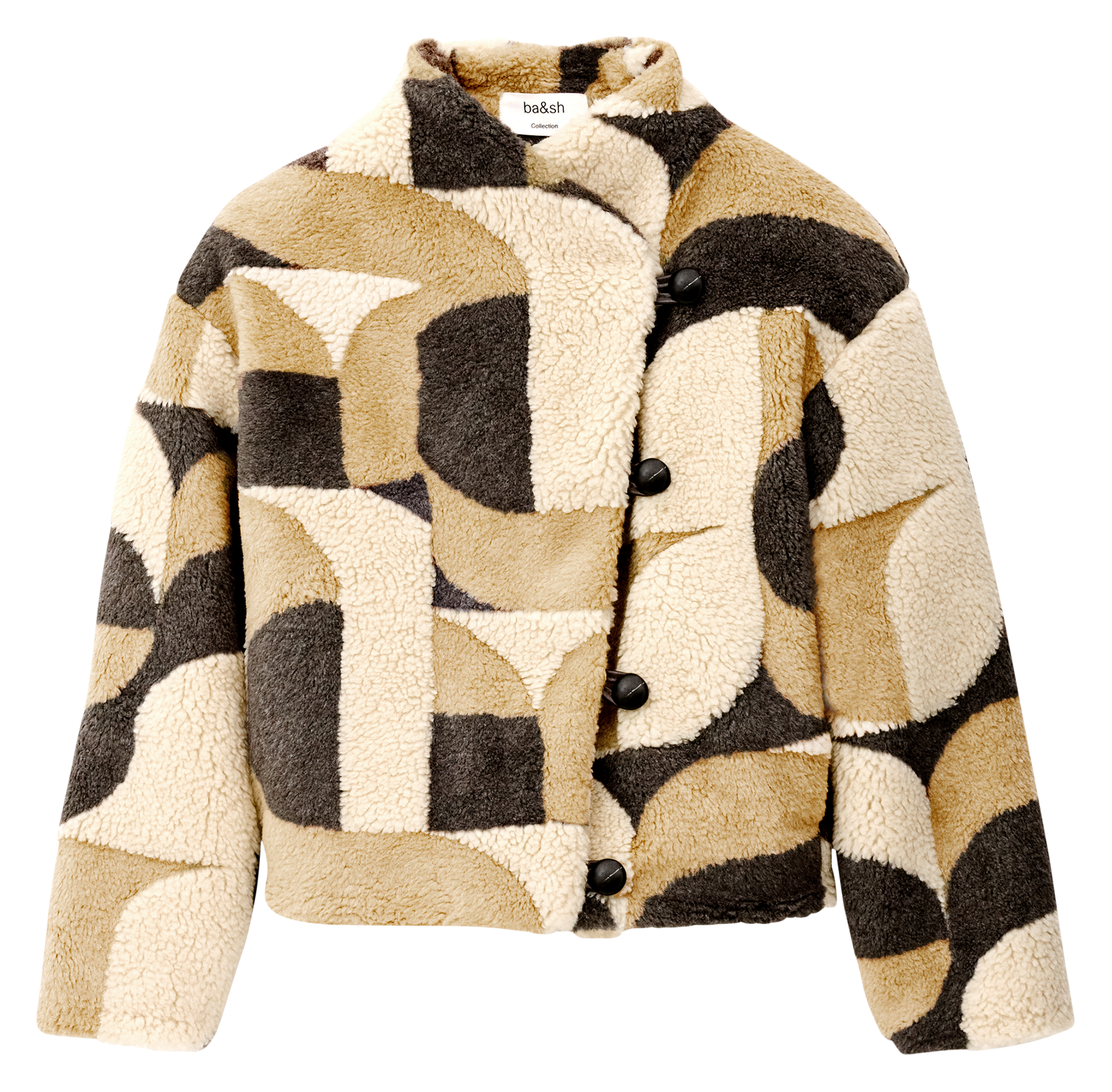 Manteau court oversize col montant futura Beige